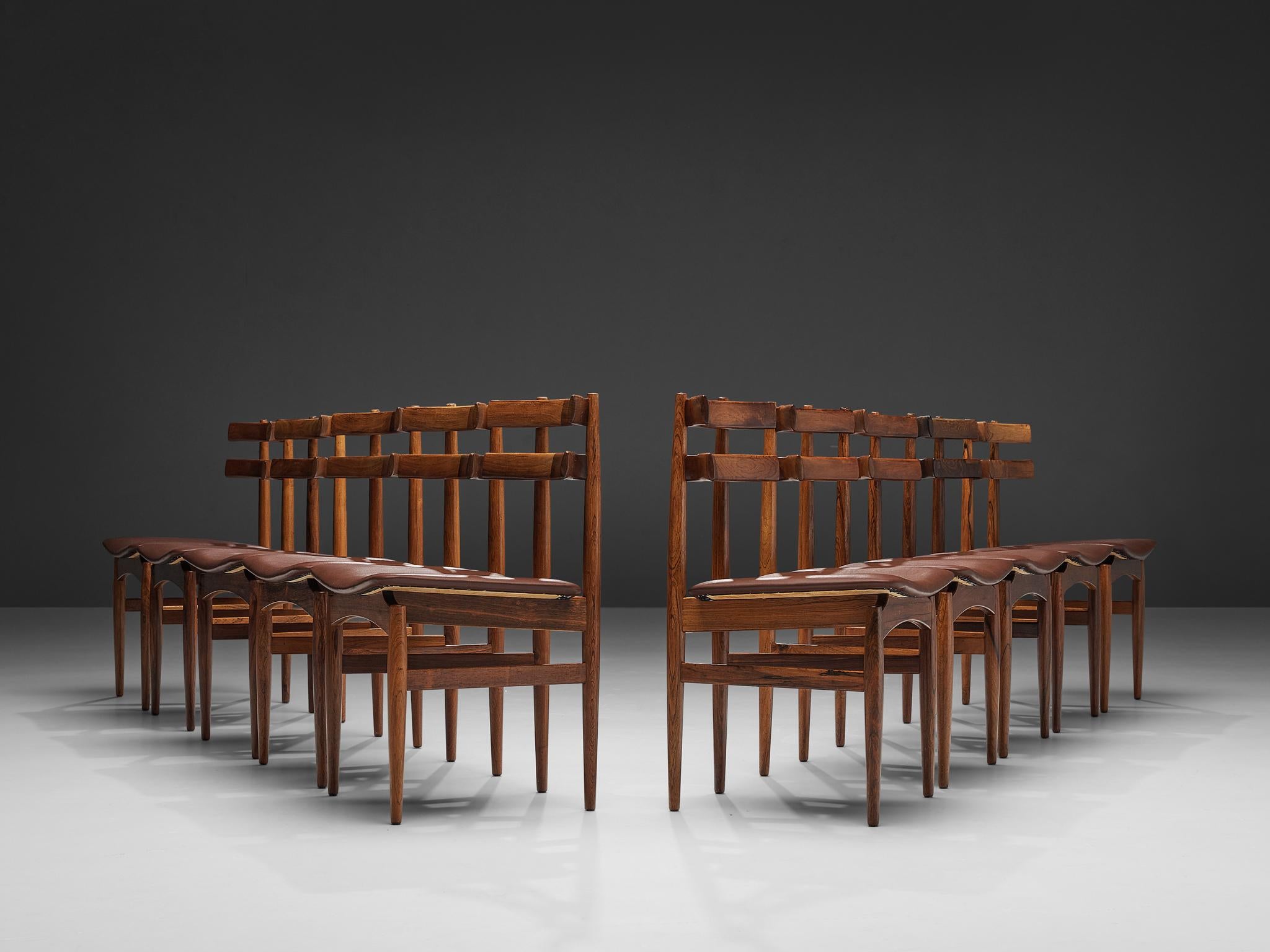 Poul Hundevad Set of Ten Dining Chairs Model 30 in Rosewood 7