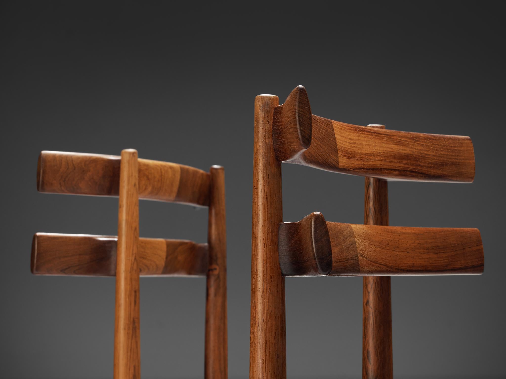 Scandinavian Modern Poul Hundevad Set of Ten Dining Chairs Model 30 in Rosewood