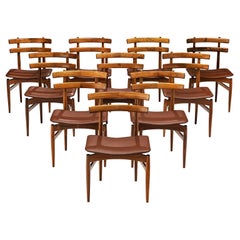 Poul Hundevad Set of Ten Dining Chairs Model 30 in Rosewood