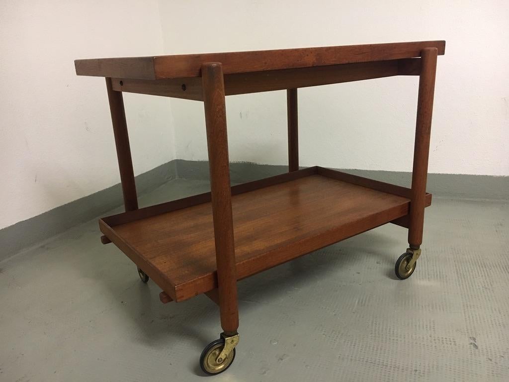 Carrello da bar in teak di Poul Hundevad Vamdrup, Danimarca, 1960 in vendita 5