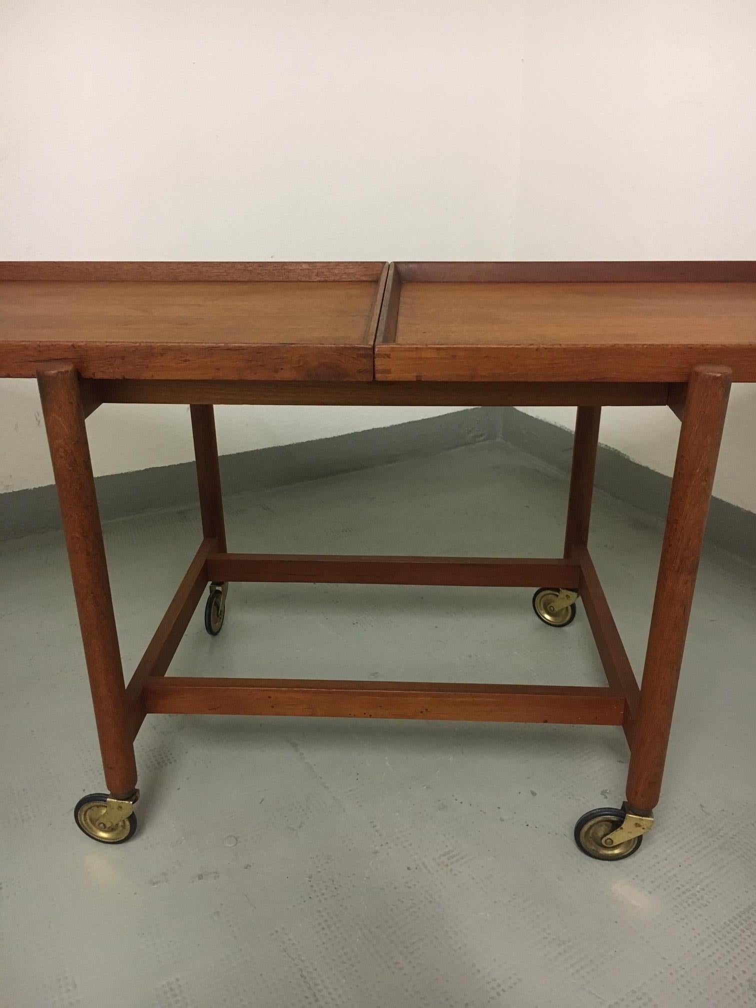 Poul Hundevad Teak Bar Cart Vamdrup, Denmark, 1960 For Sale 1