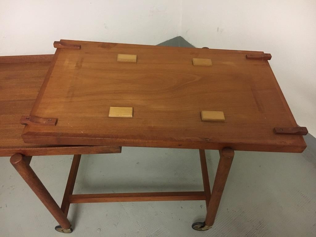 Poul Hundevad Teak Bar Cart Vamdrup, Denmark, 1960 For Sale 3