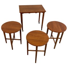 Poul Hundevad Teak Nesting Folding Side Tables