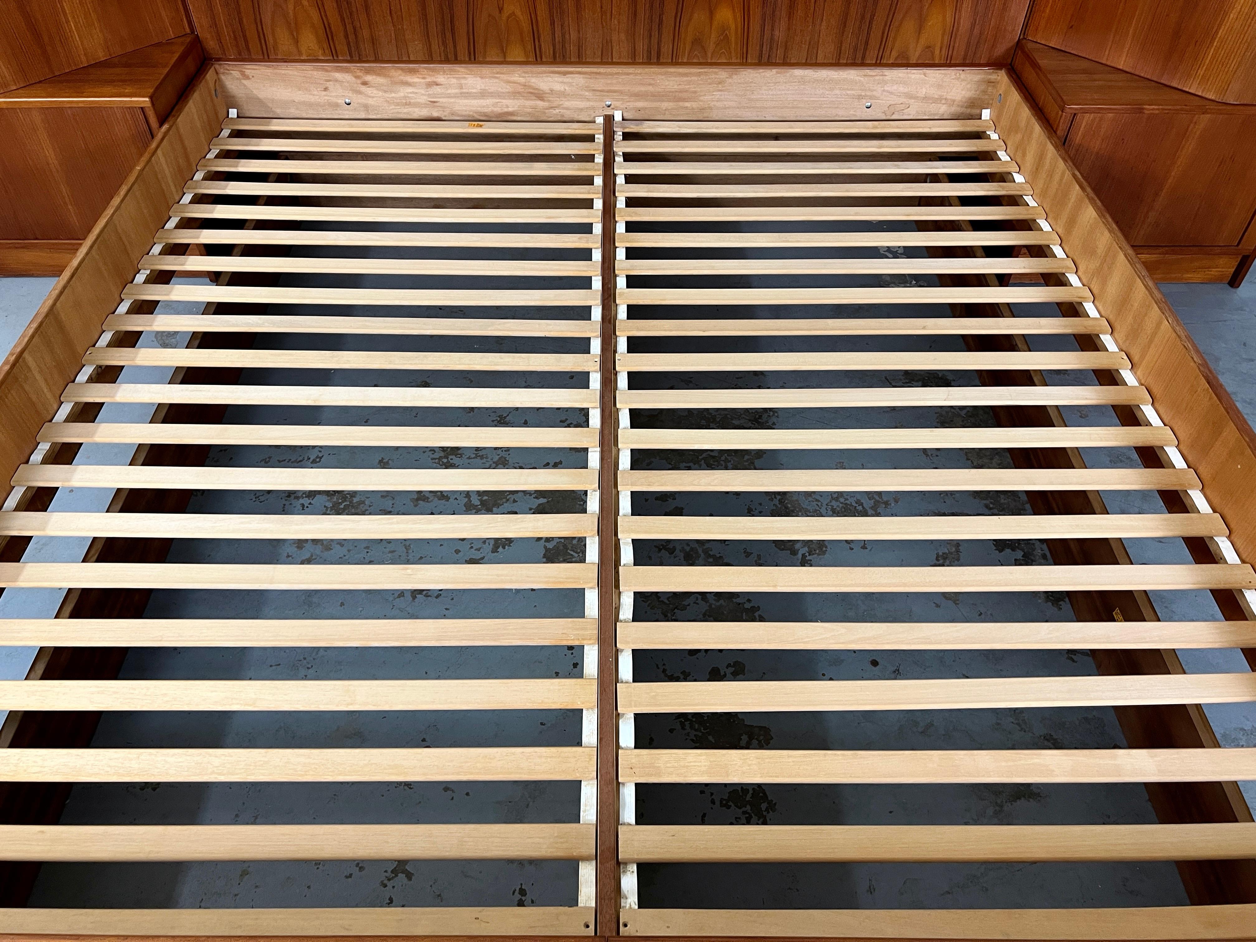 Poul Hundevad Teak Platform Bed with Tambour Door Nightstands 1