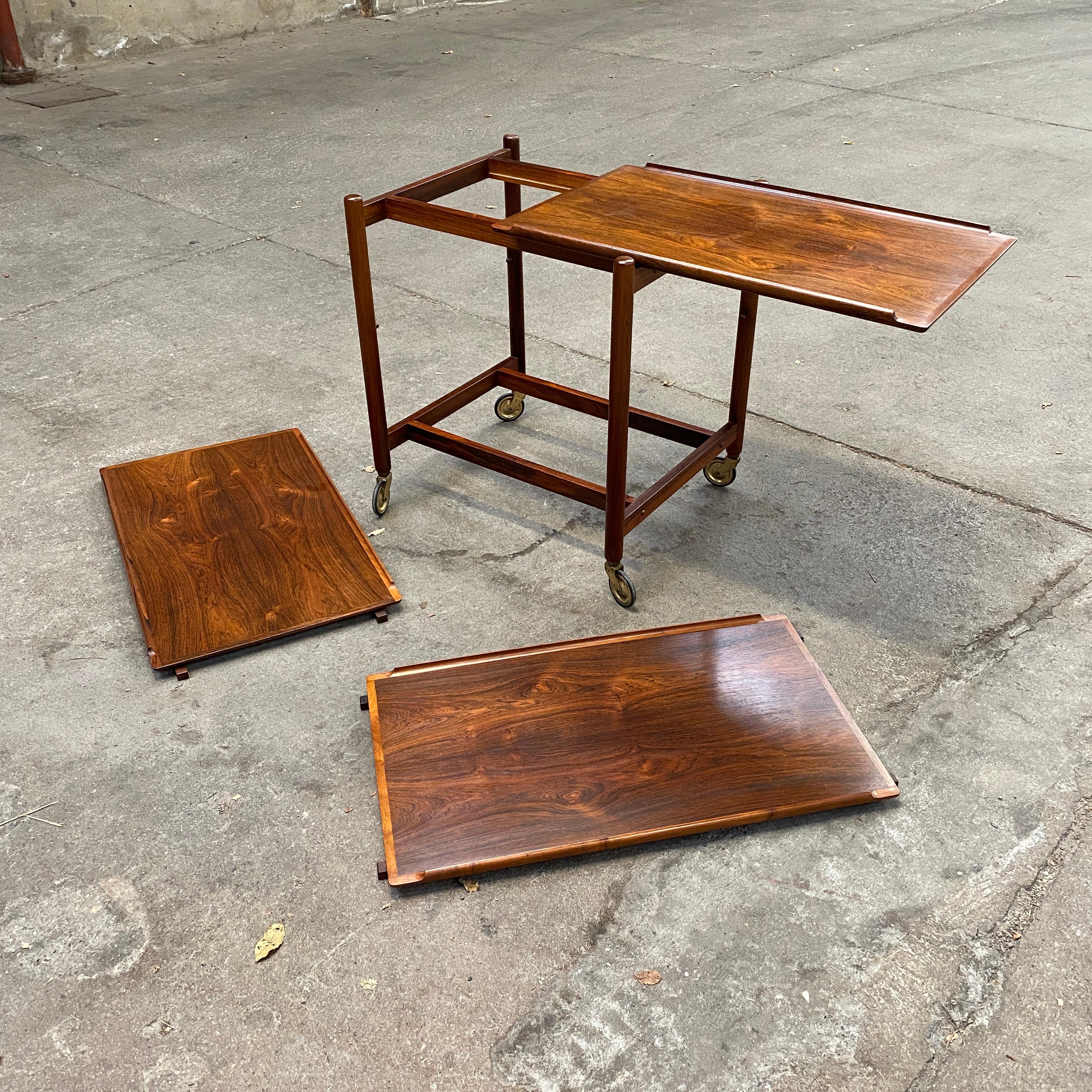 European Poul Hundevad Trolley in Rosewood by Poul Hundevad & Co in Denmark For Sale