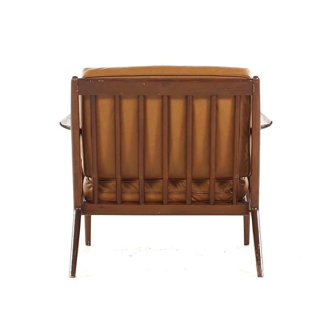 Late 20th Century Poul Jensen for Selig Mid Century Danish Walnut Z Lounge Chair For Sale