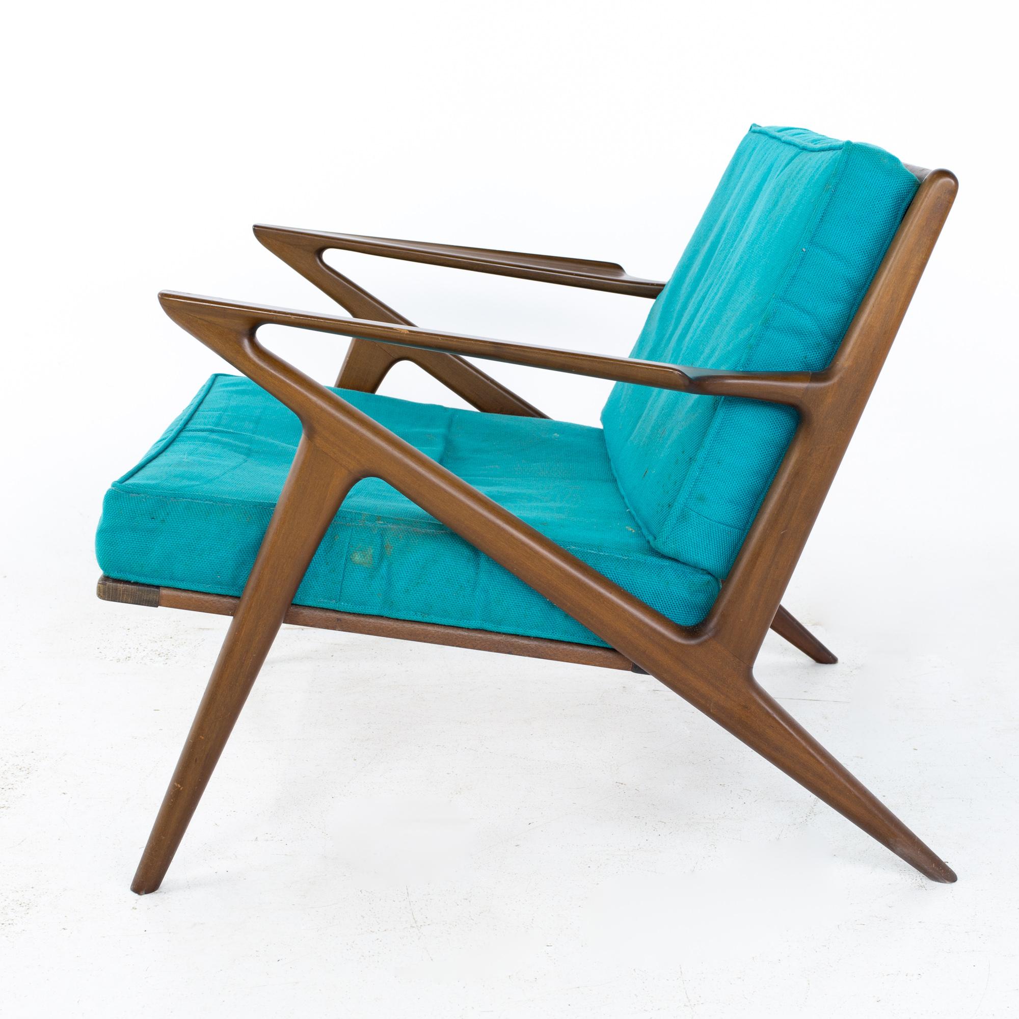 Poul Jensen for Selig Mid Century Z Lounge Chairs, a Pair 1