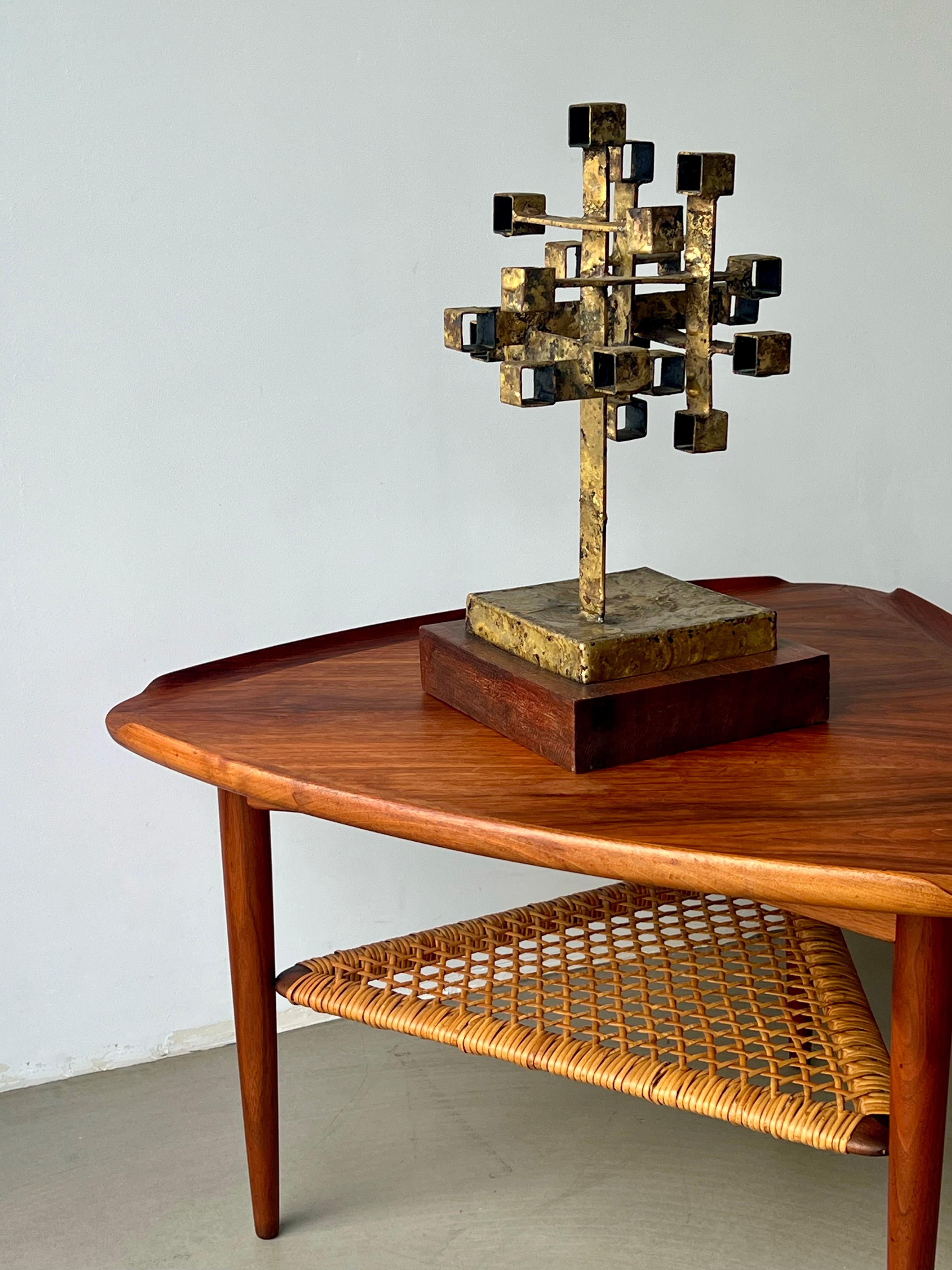Poul Jensen for Selig Teak Woven Cane 'Guitar Pick' Table 1