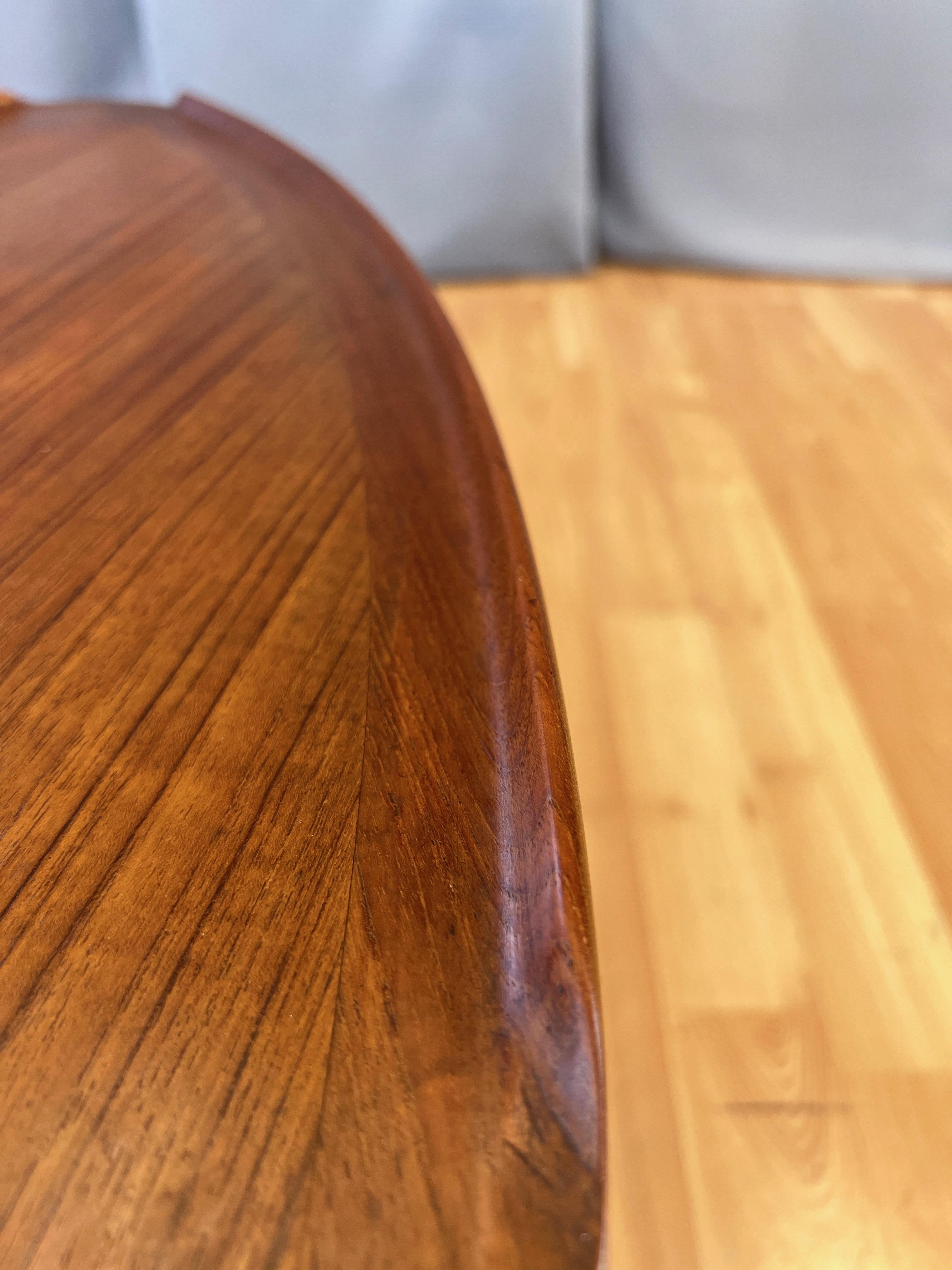 Poul Jensen for Selig Triangular Teak and Woven Cane 