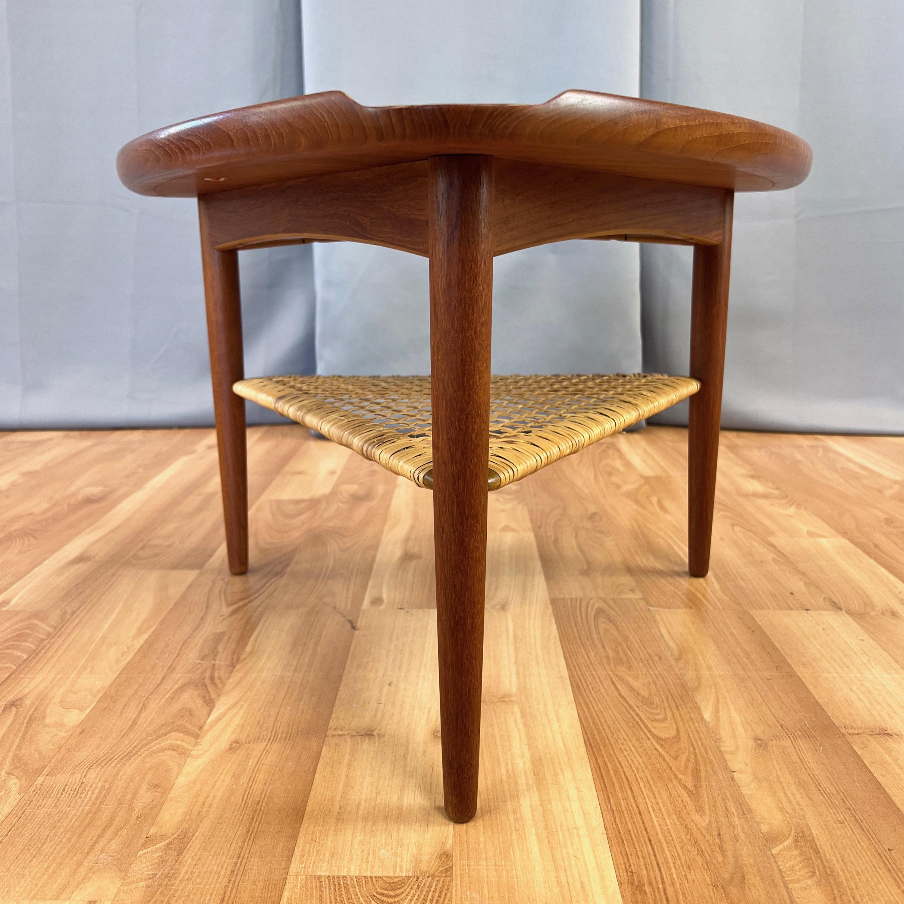 Poul Jensen for Selig Triangular Teak and Woven Cane 