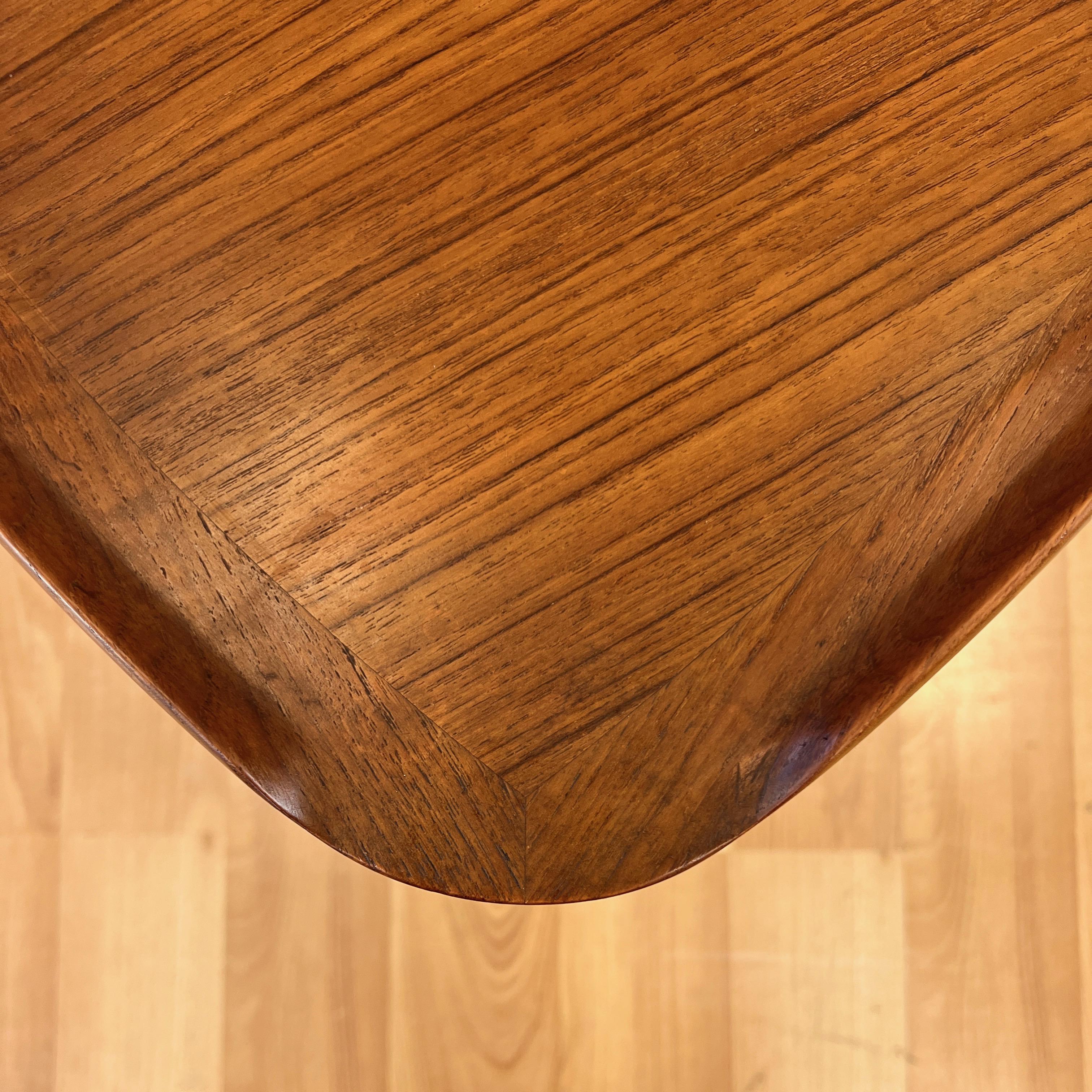 Poul Jensen for Selig Triangular Teak and Woven Cane 