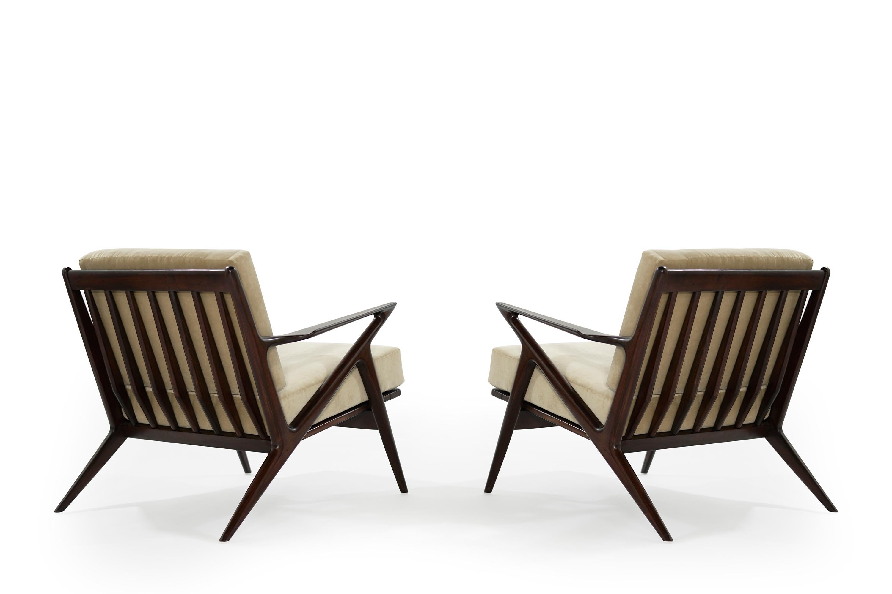 Danish Poul Jensen for Selig 'Z' Lounge Chairs, Denmark, circa 1950s