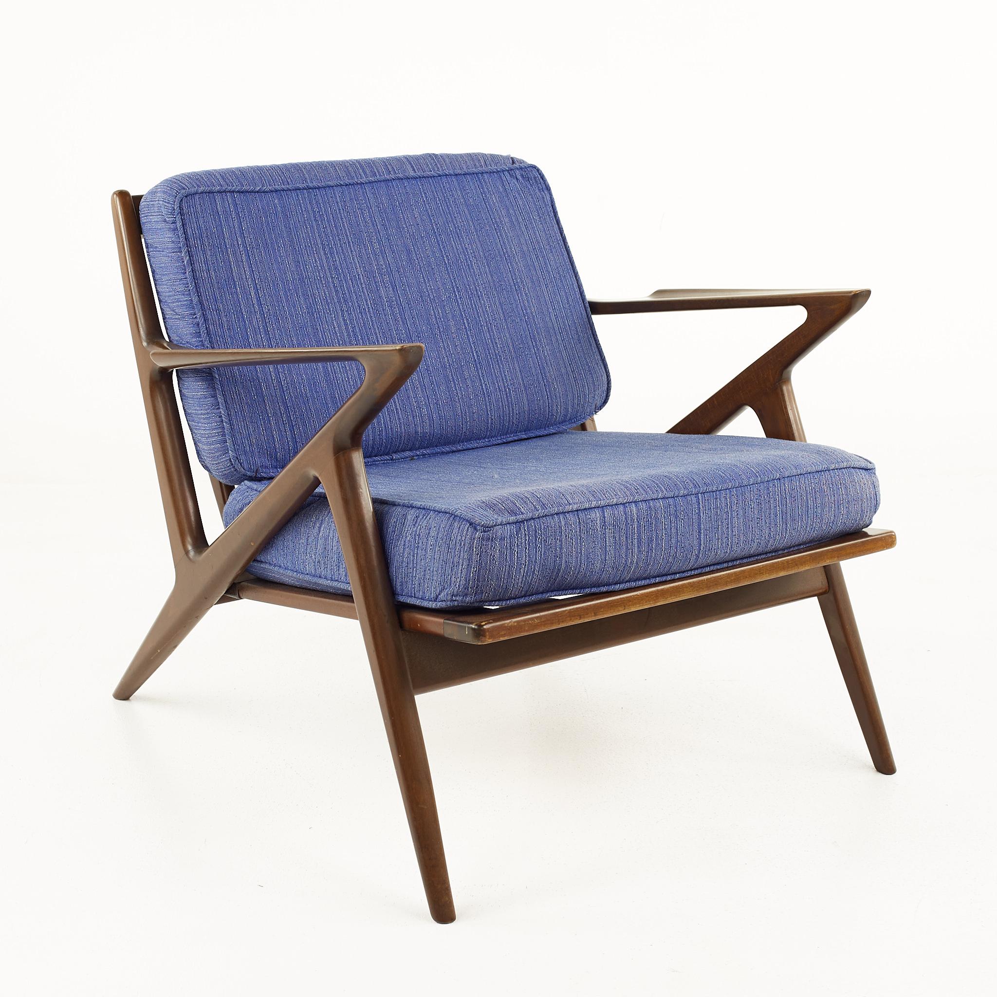 Danish Poul Jensen Mid Century Z Lounge Chairs, Pair