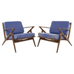 Poul Jensen Mid Century Z Lounge Chairs, Pair