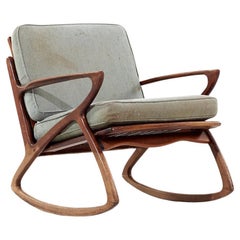 Poul Jensen Style Mid Century Walnut Rocking Chair
