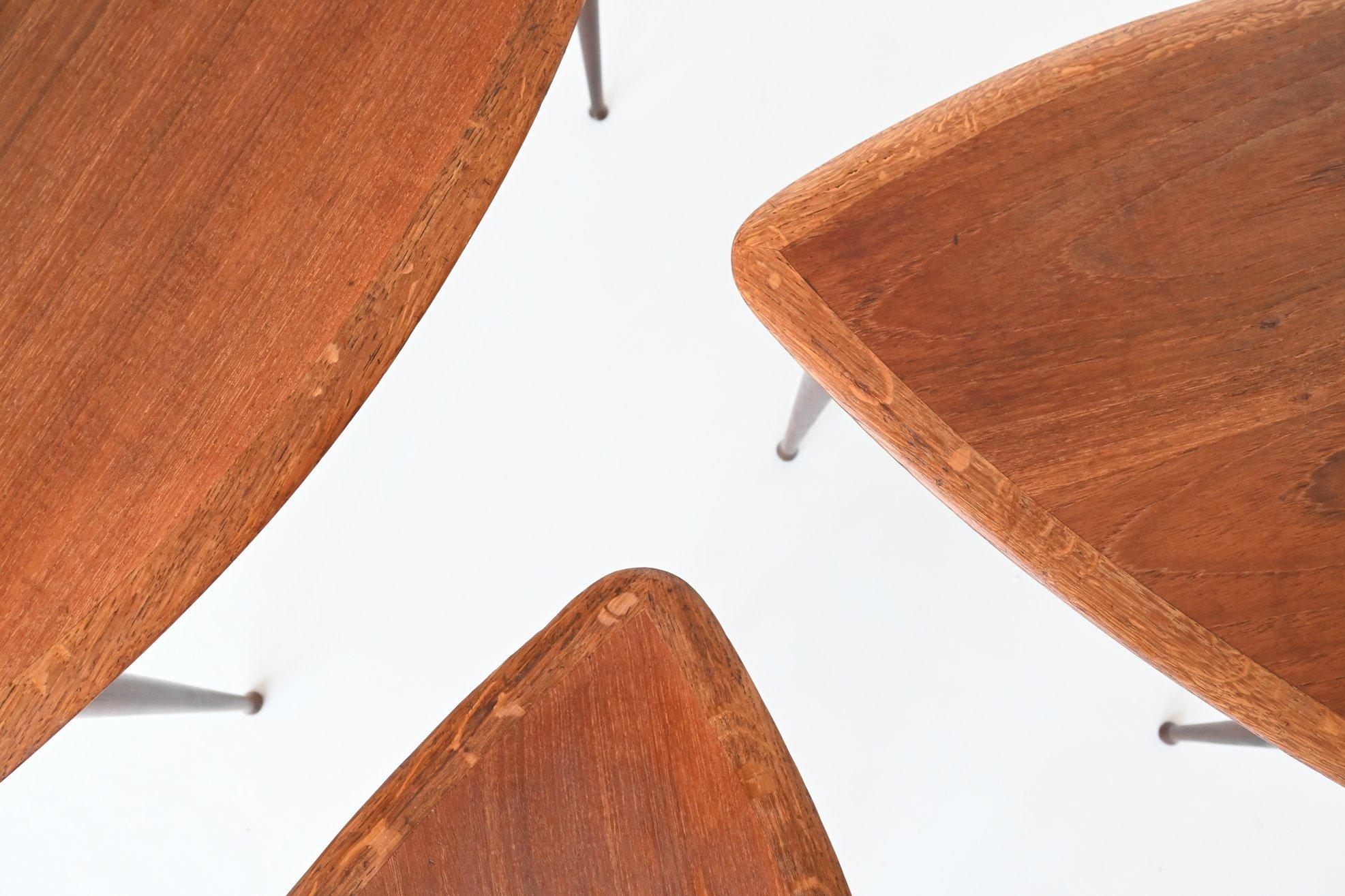 Poul Jensen Style Nesting Tables Teak Wood Denmark 1960 8