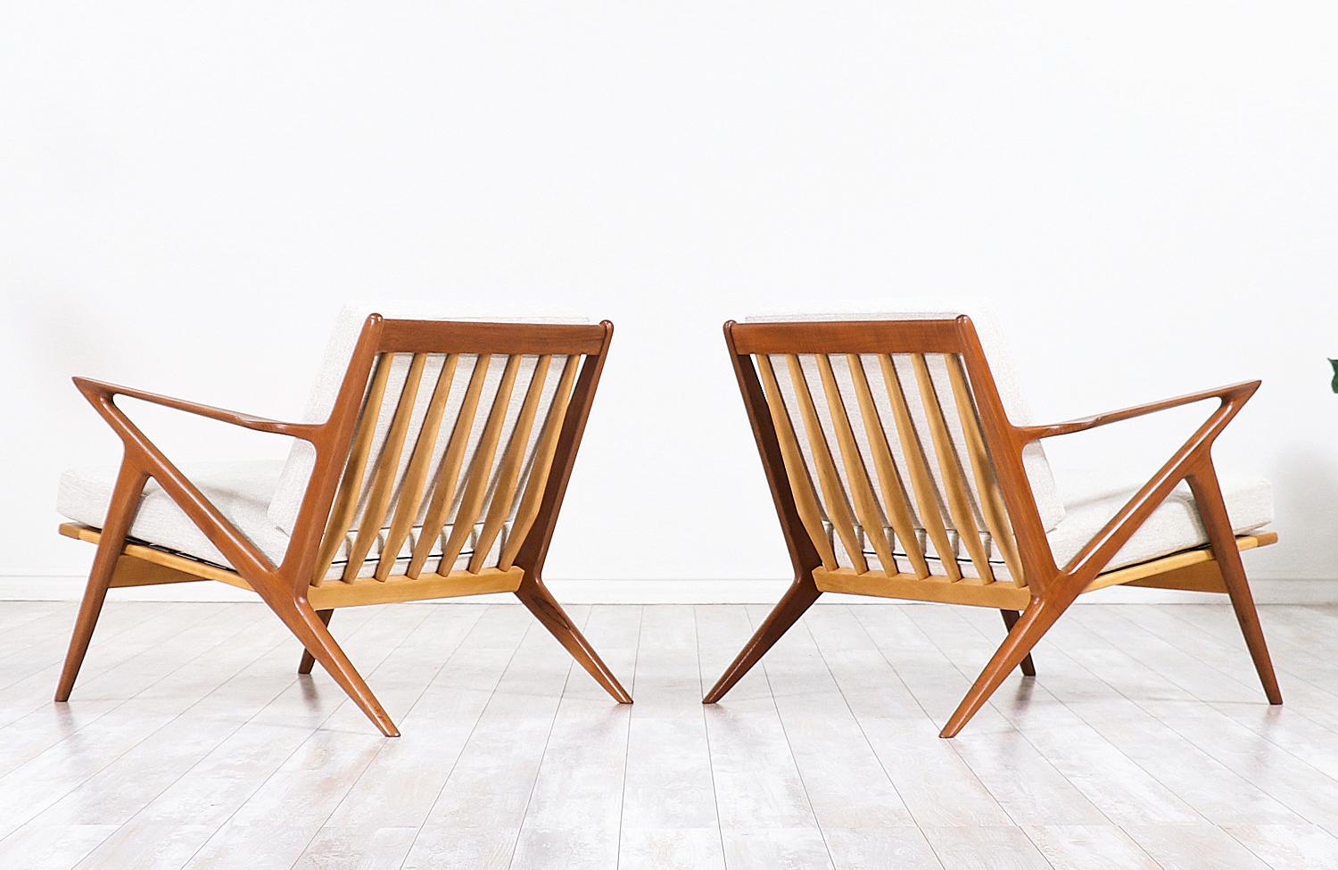 Danish Poul Jensen Z Teak Lounge Chairs for Selig