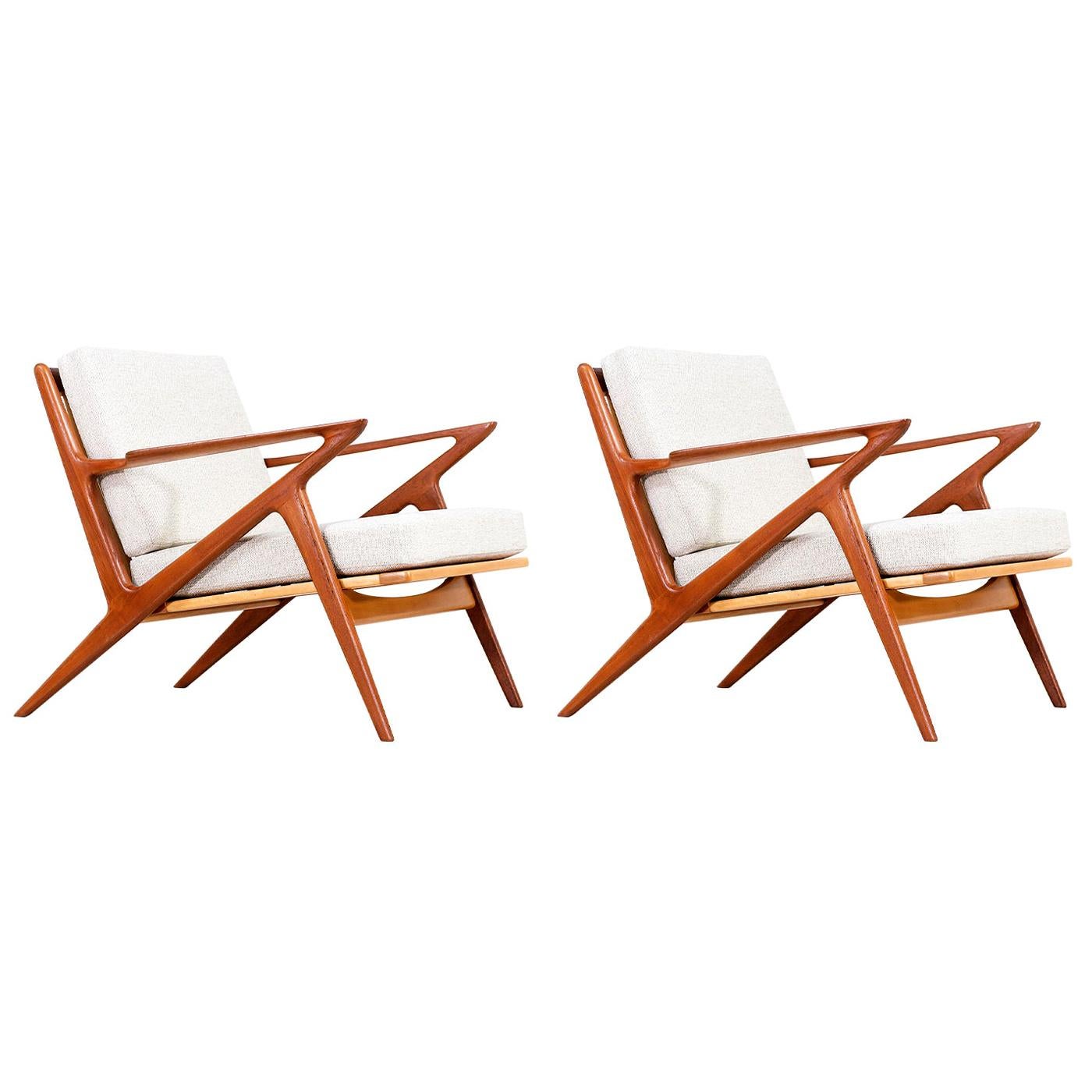 Poul Jensen Z Teak Lounge Chairs for Selig