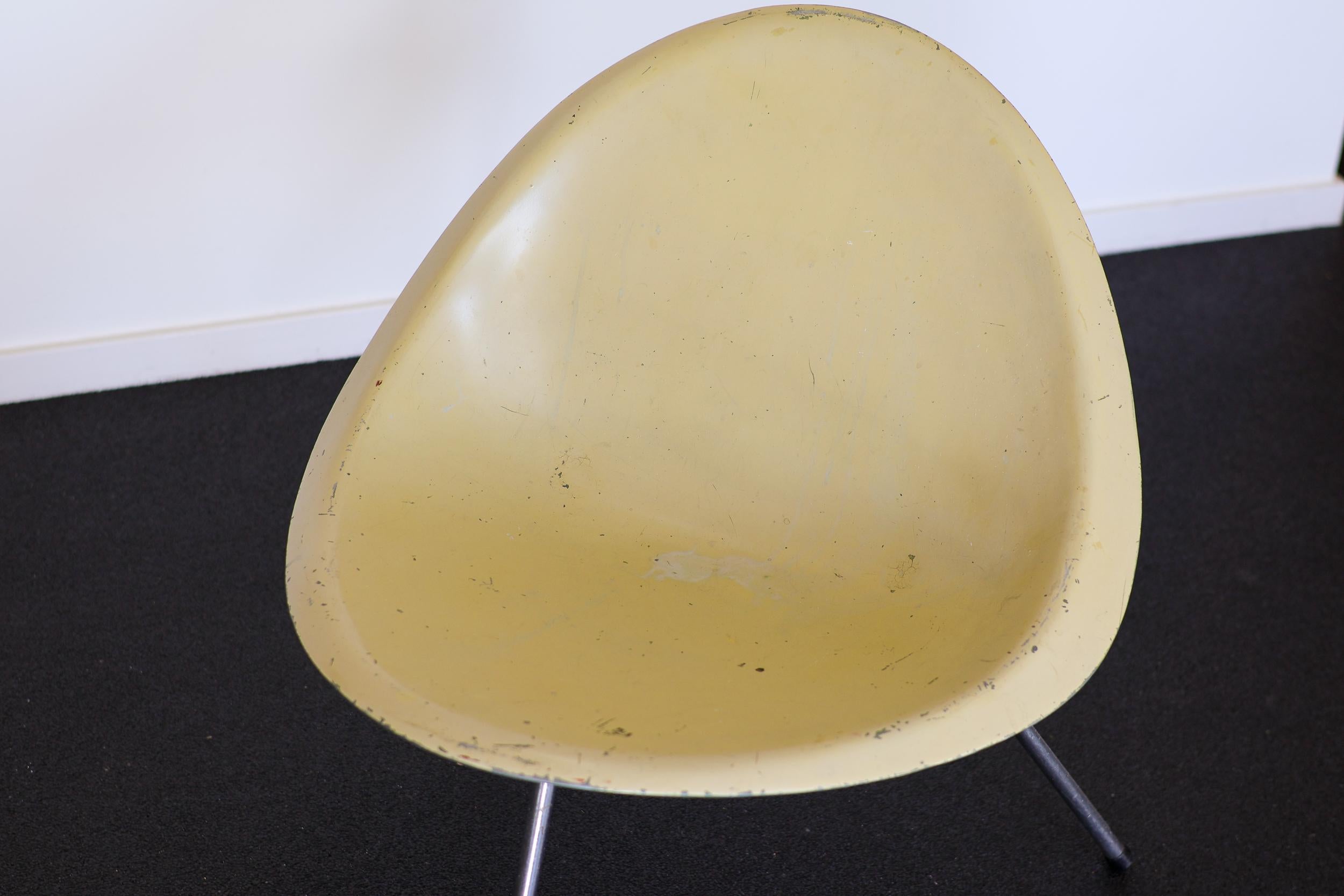 Danish Poul Kjaerholm 1953 Molded Aluminum Chair For Sale