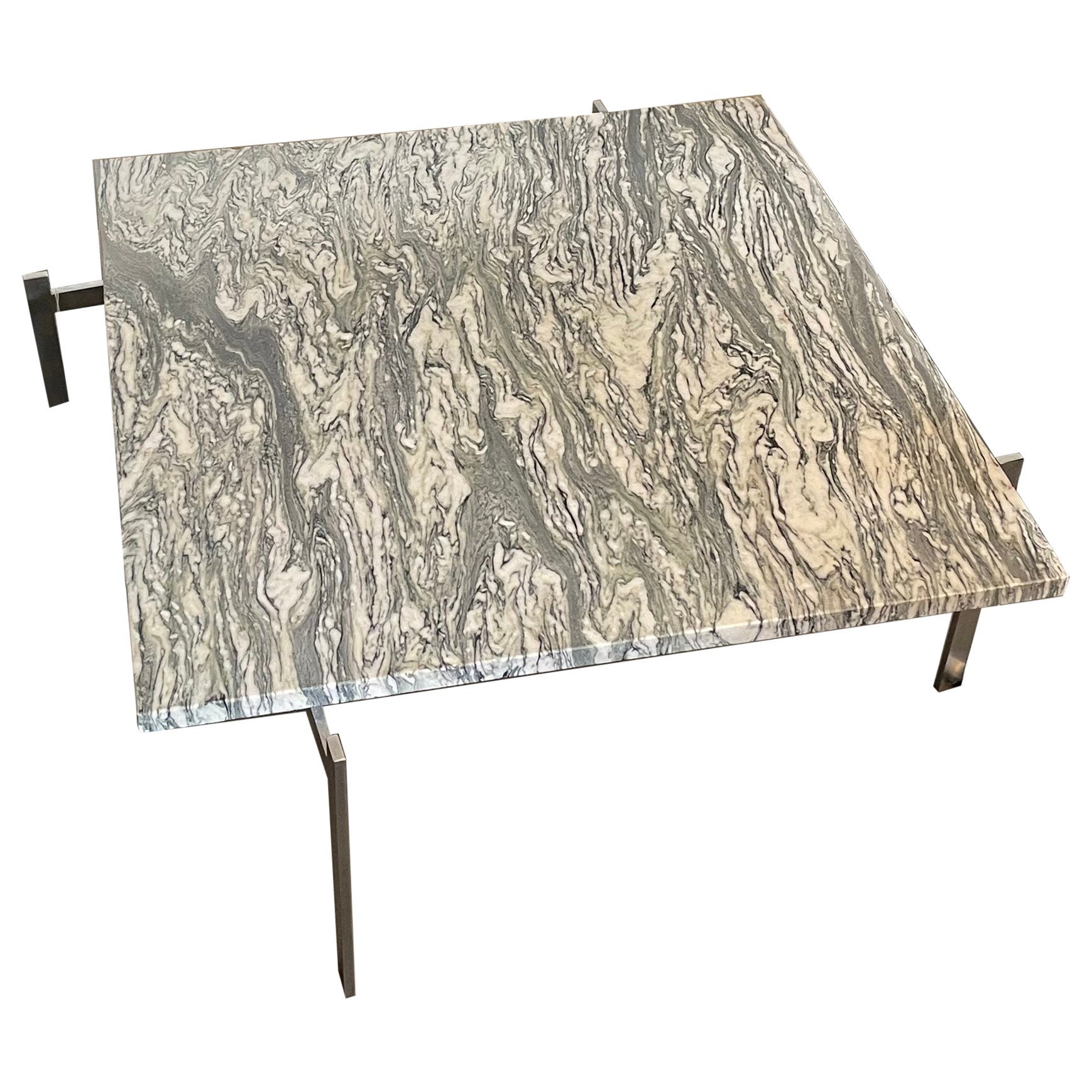 Poul Kjaerholm 1960s Pk61 .E Kold Christensen, with Cipollini Marble Top