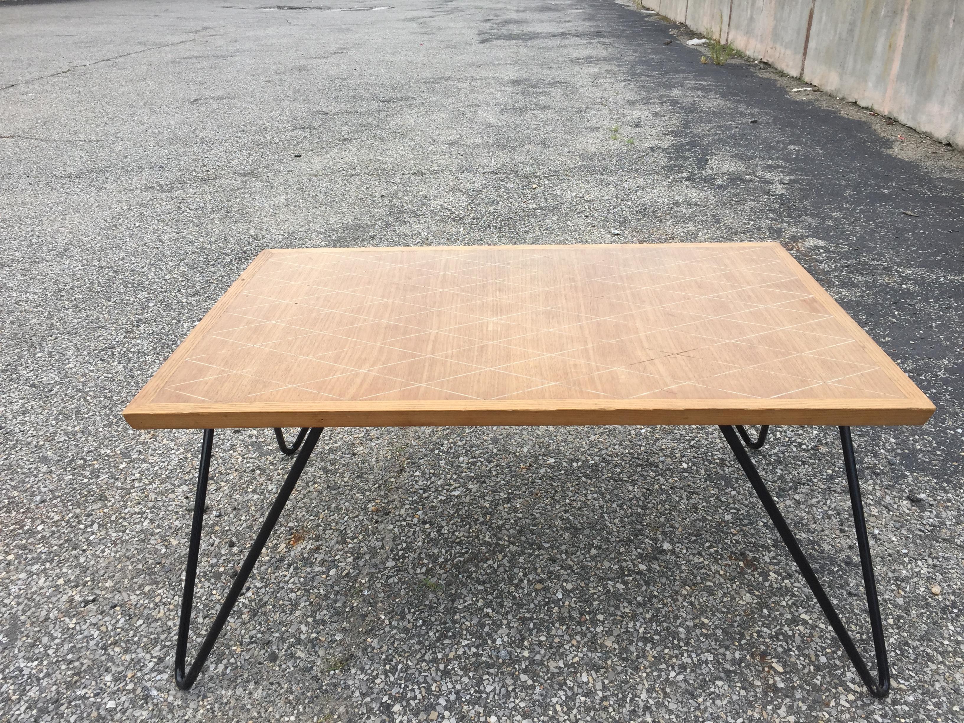 Aluminum base rectangle coffee table attributed to Poul Kjaerholm, 5/8