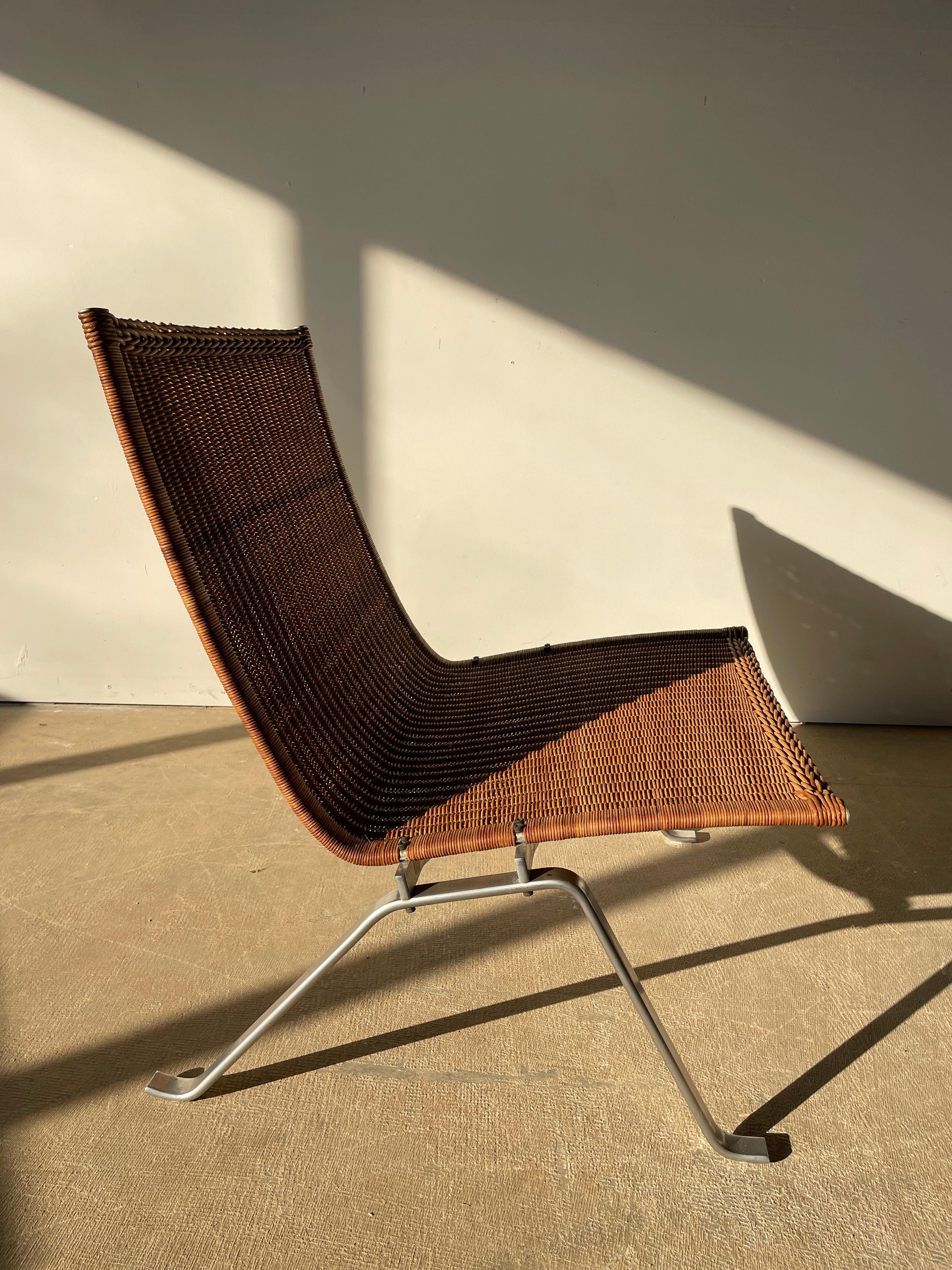 Mid-Century Modern Poul Kjaerholm Cane PK22 Lounge Chair
