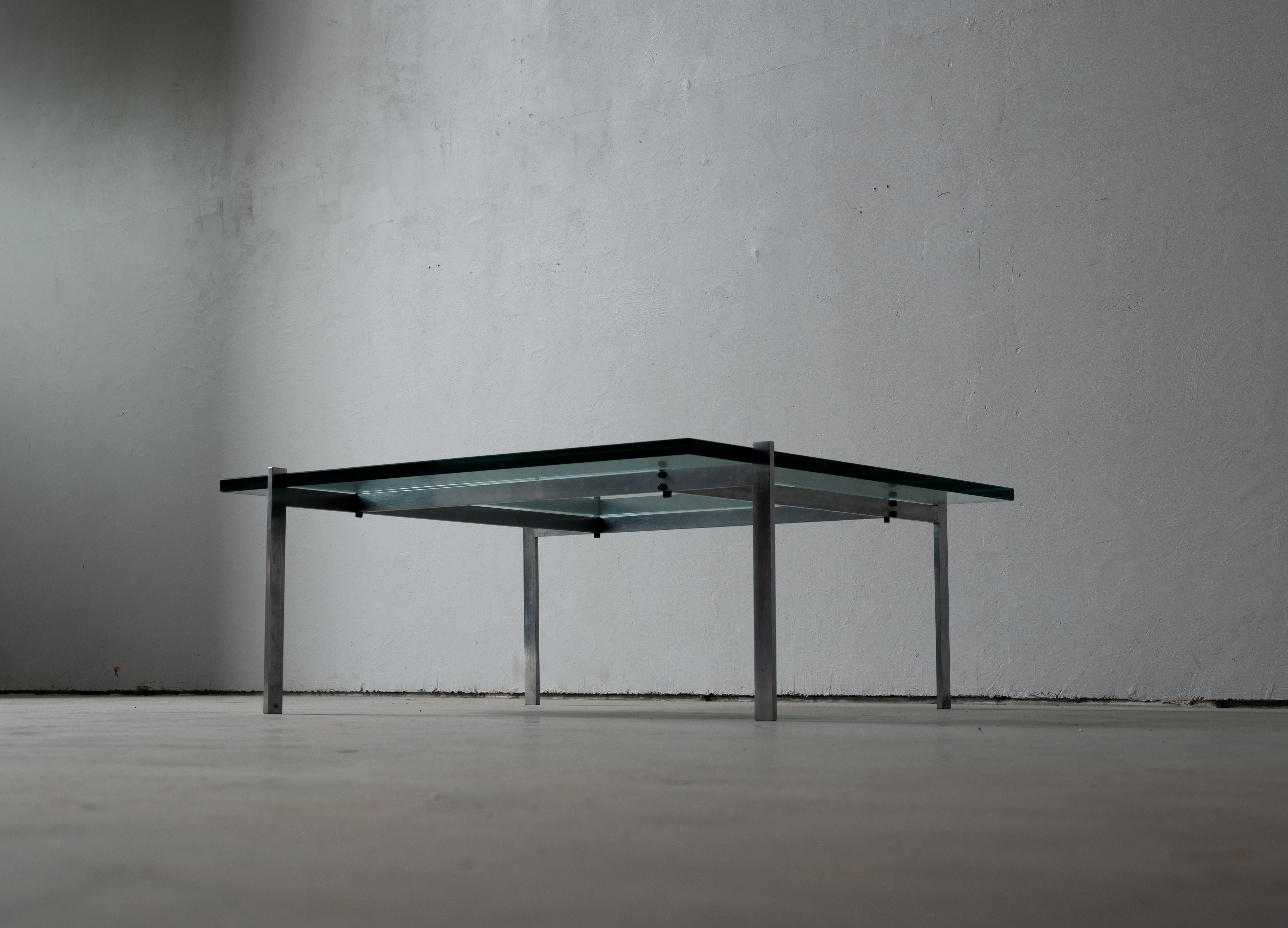 Poul Kjaerholm, Coffee Table, Glass, Metal, E. Kold Christensen, Denmark, 1960s In Good Condition For Sale In High Point, NC