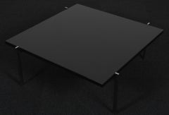Poul Kjærholm coffee table in steel and salte. Fritz Hansen