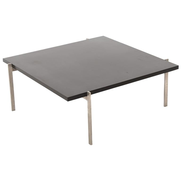  PK61 Slate/Stainless Steel Table by Poul Kjerholm for Fritz Hansen