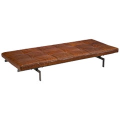Poul Kjærholm Daybed Pk80 in Patinated Cognac Leather