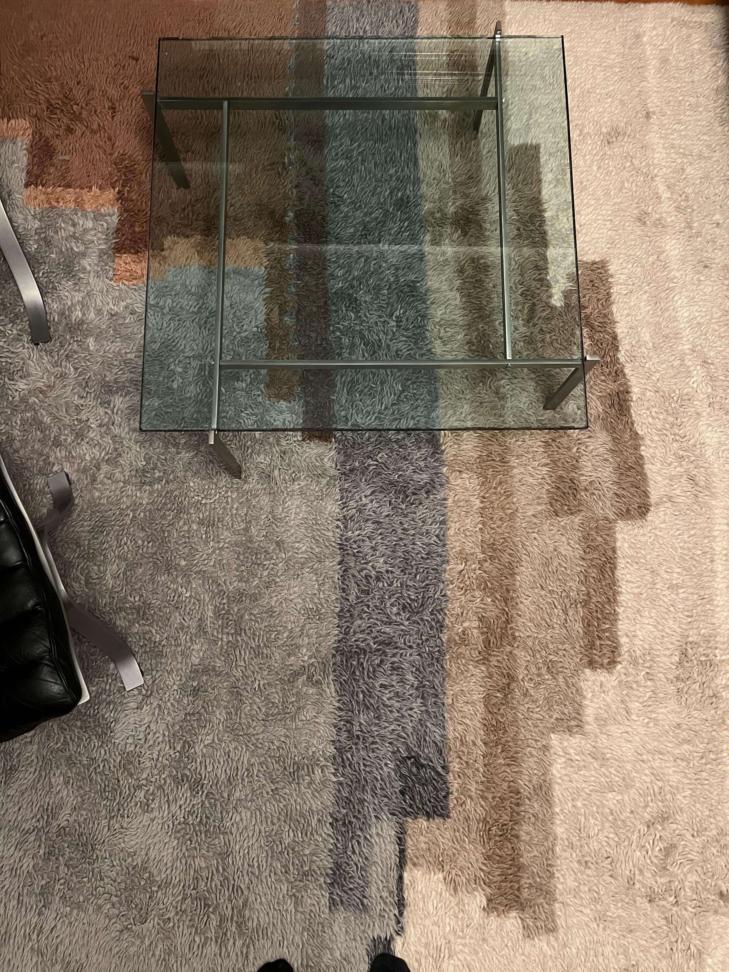 Poul Kjærholm E. Kold PK61 Tisch Stahlrahmen mit Glasplatte, Dänemark 1975 im Angebot 3