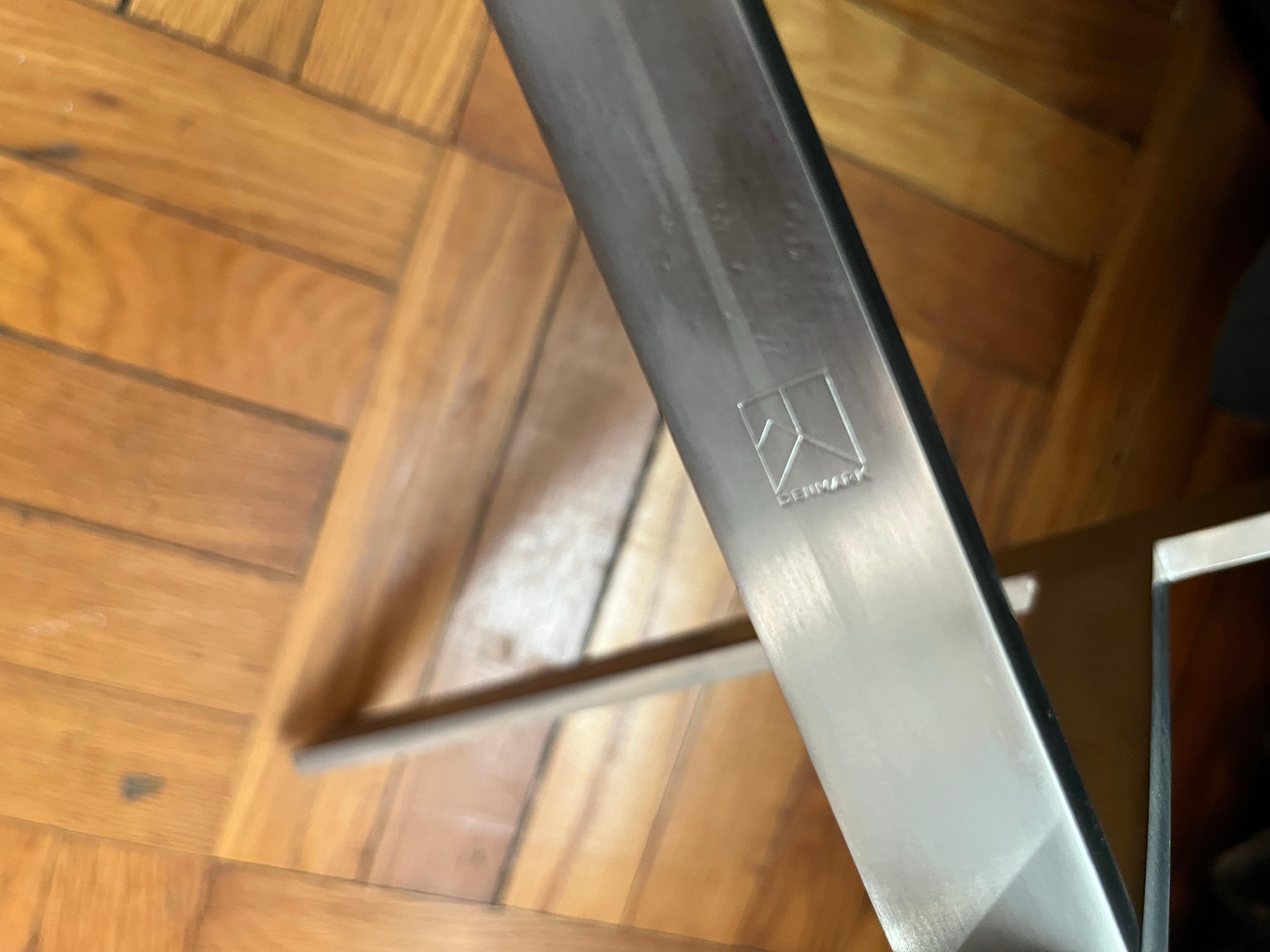 Poul Kjærholm E. Kold PK61 Tisch Stahlrahmen mit Glasplatte, Dänemark 1975 im Zustand „Gut“ im Angebot in Bronx, NY