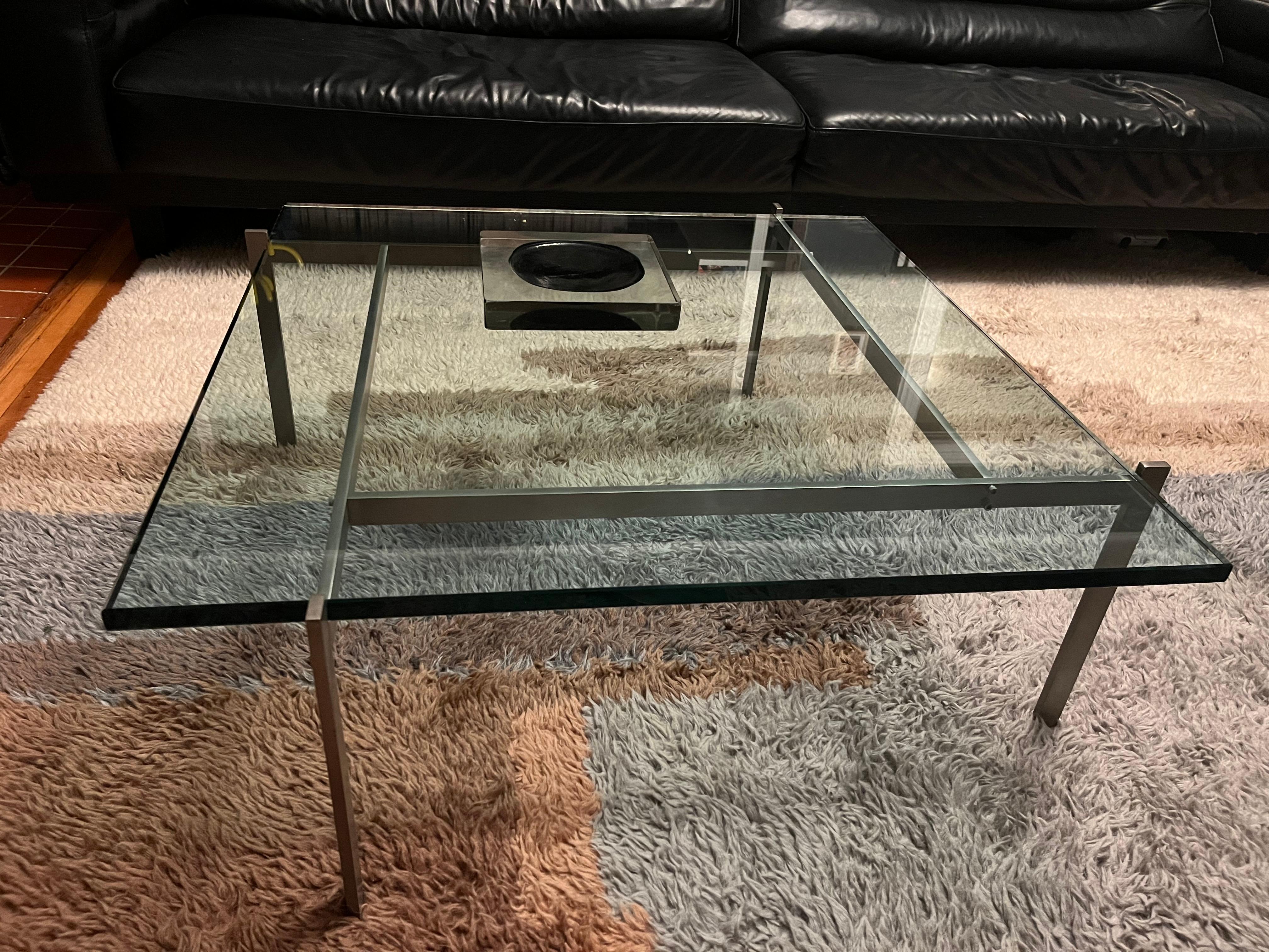 Poul Kjærholm E. Kold PK61 Tisch Stahlrahmen mit Glasplatte, Dänemark 1975 im Angebot 2