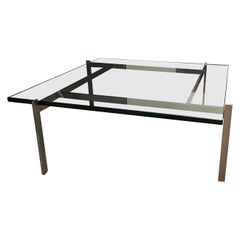 Poul Kjærholm E. Kold PK61 table Steel frame with glass plate, Denmark 1975