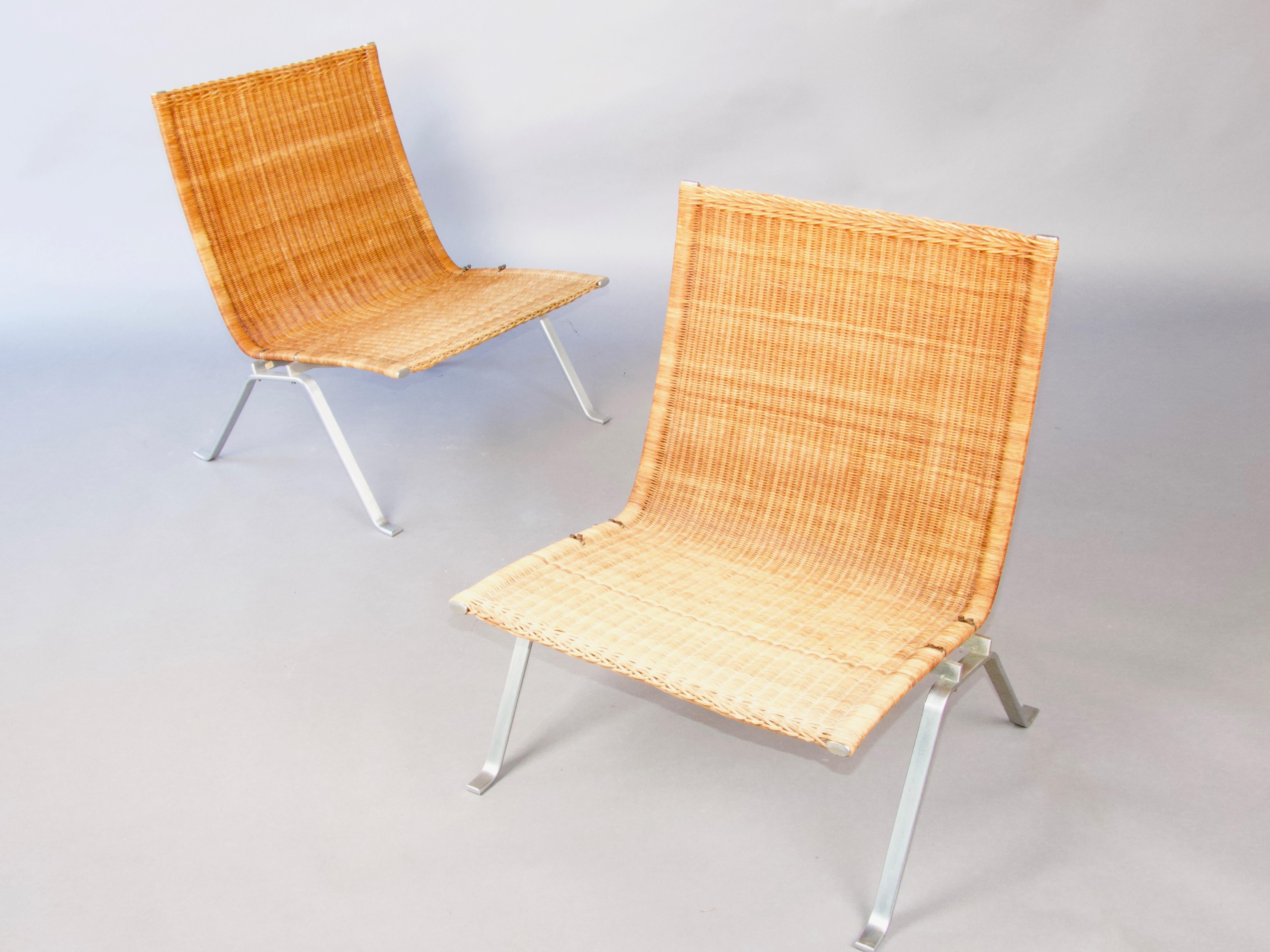 Poul Kjærholm Easy Chairs Model PK-22 Produced by E. Kold Christensen in Denmark 5