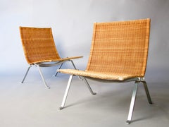 Poul Kjærholm Easy Chairs Model PK-22 Produced by E. Kold Christensen in Denmark