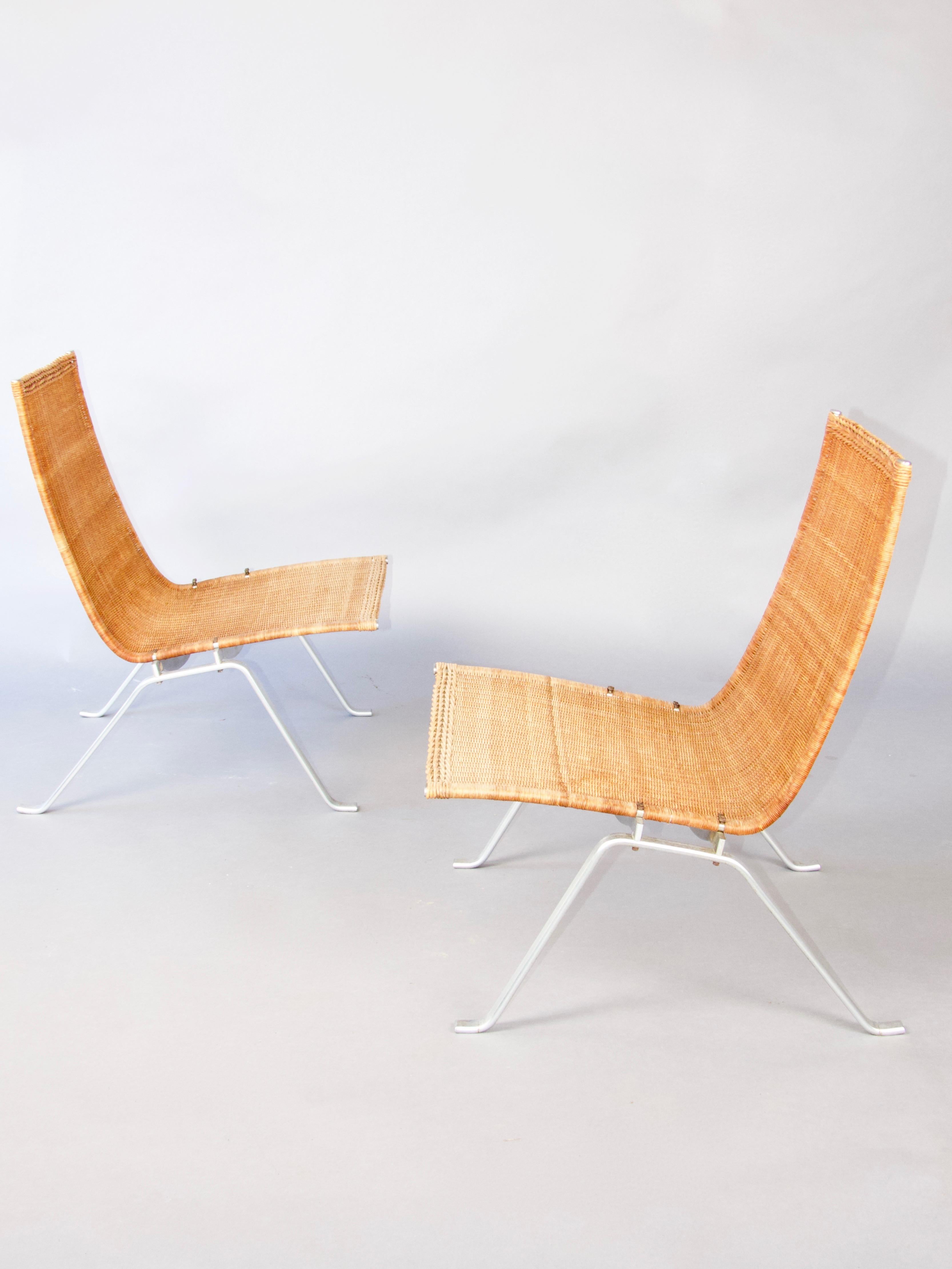 Danish Poul Kjærholm Easy Chairs Model PK-22 Produced by E. Kold Christensen in Denmark