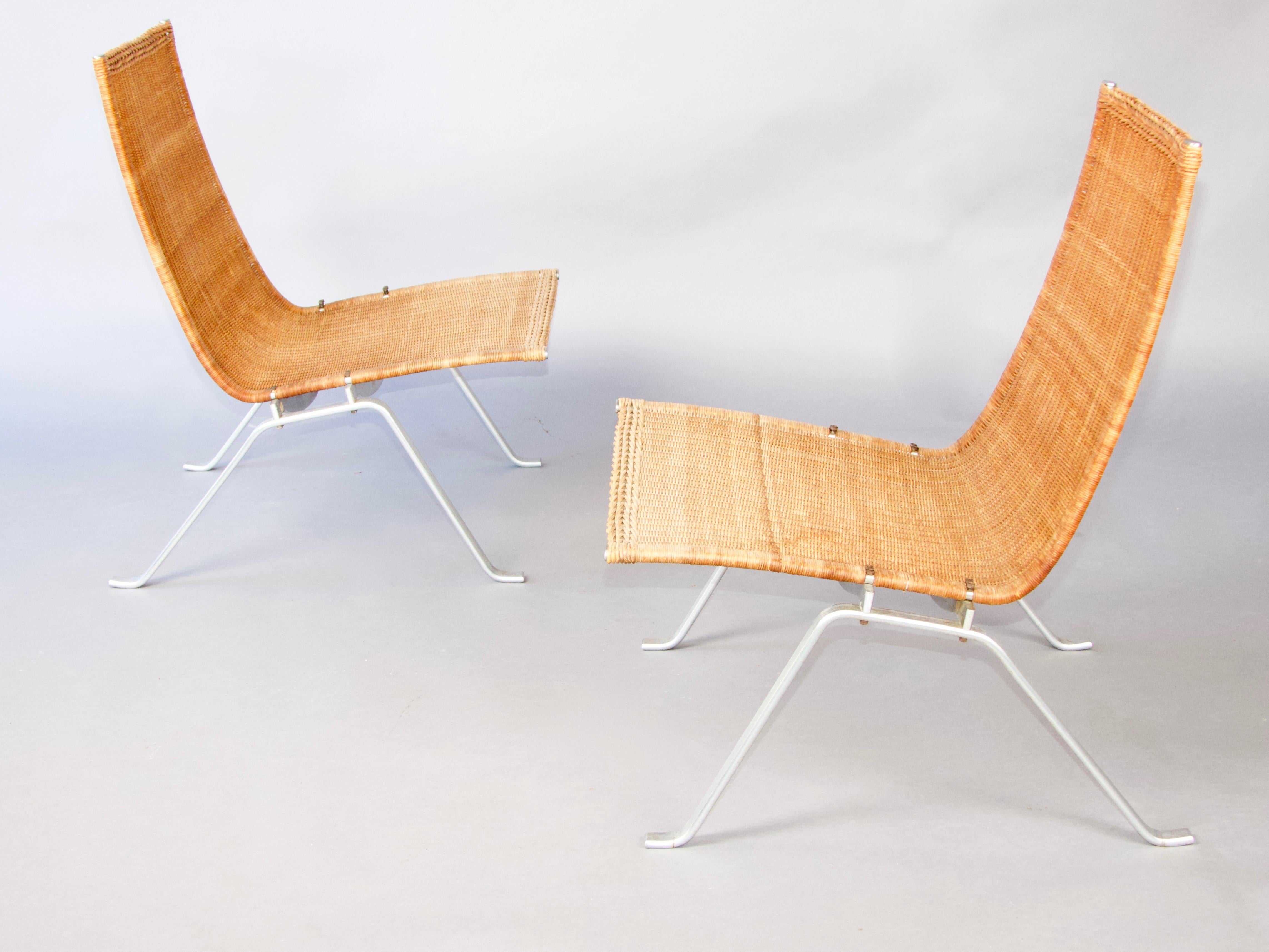 Mid-20th Century Poul Kjærholm Easy Chairs Model PK-22 Produced by E. Kold Christensen in Denmark