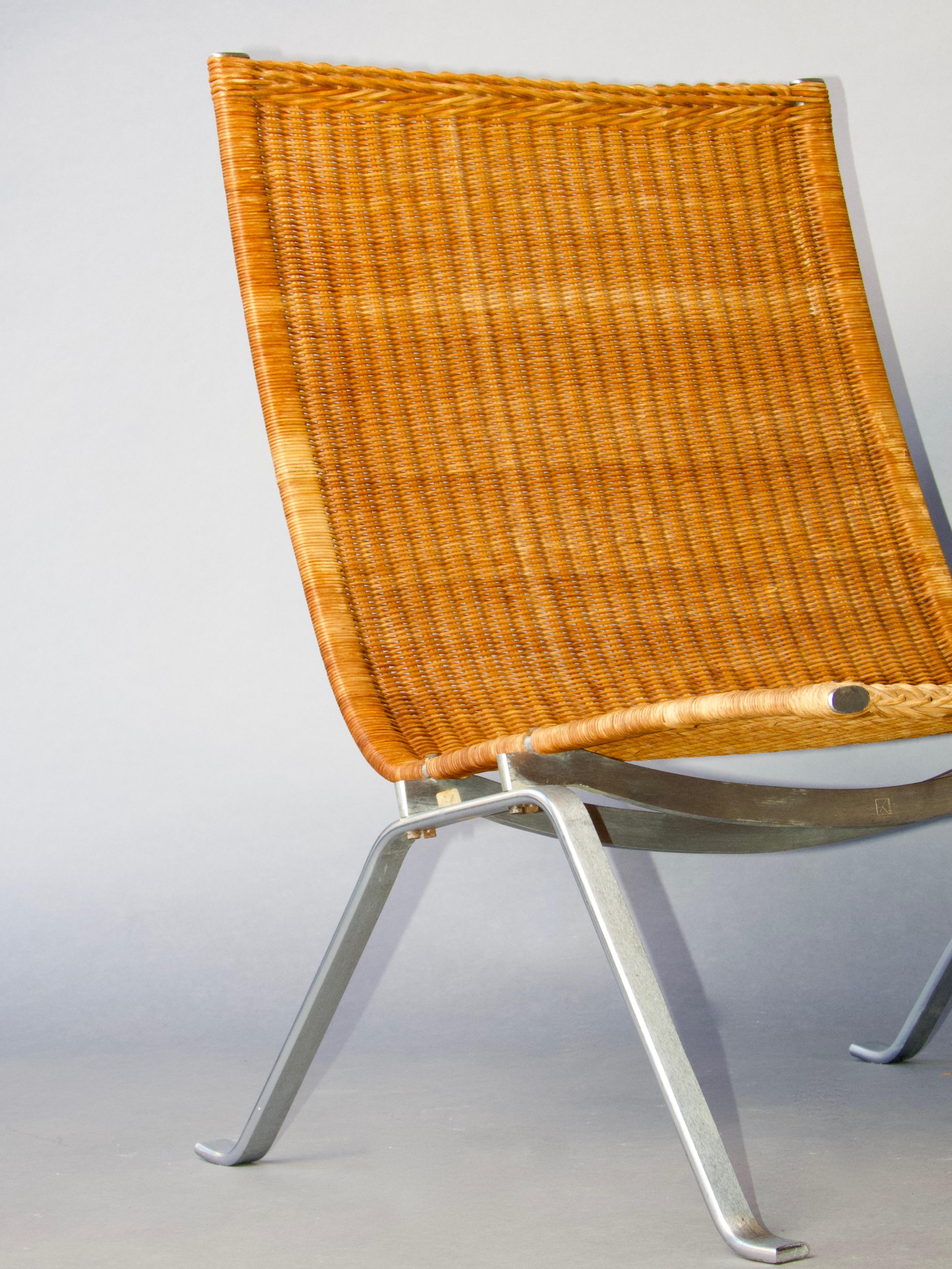Steel Poul Kjærholm Easy Chairs Model PK-22 Produced by E. Kold Christensen in Denmark