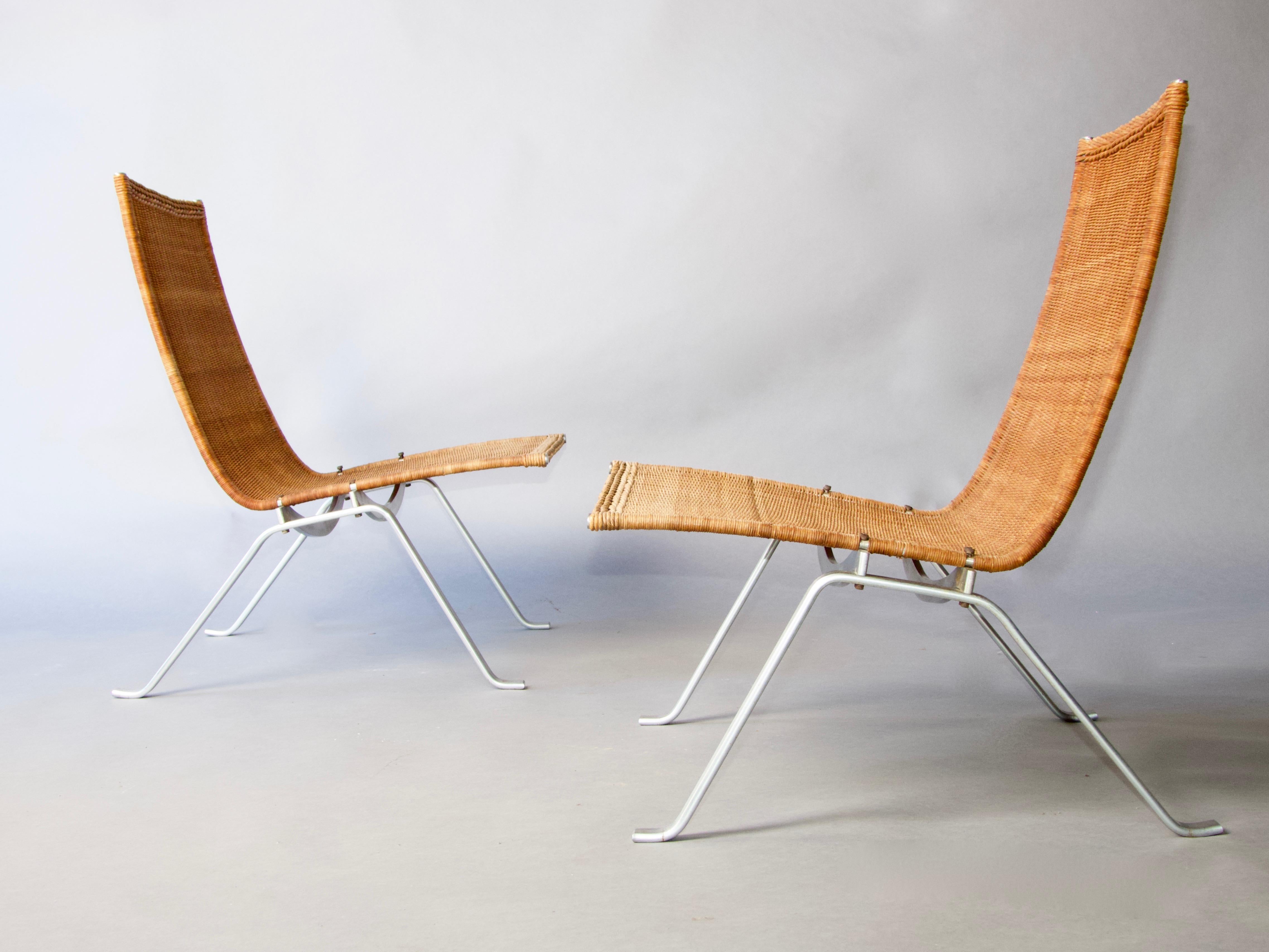 Poul Kjærholm Easy Chairs Model PK-22 Produced by E. Kold Christensen in Denmark 1