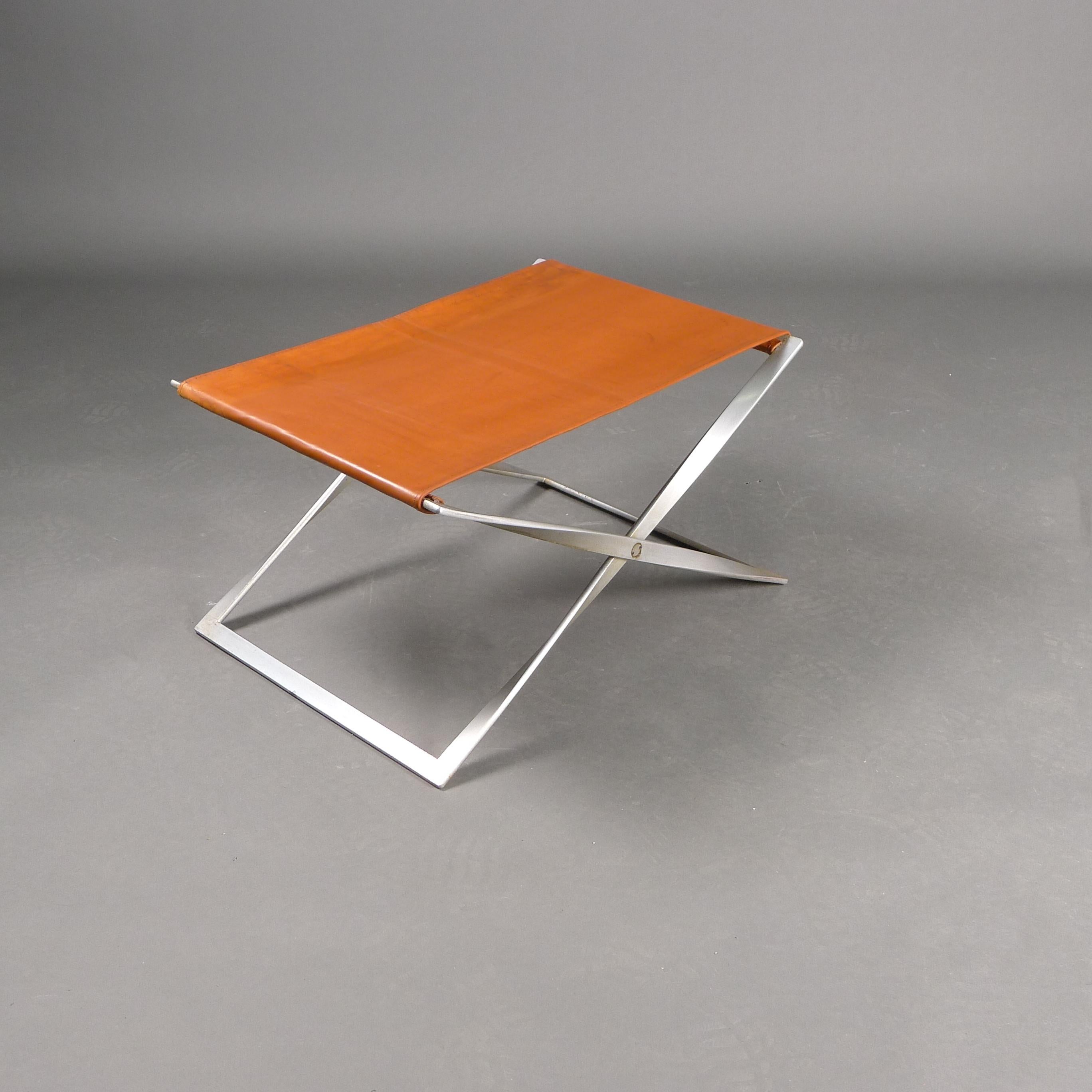 Mid-Century Modern Poul Kjaerholm for E Kold Christensen, Early PK91 Folding Stool, Danish 1960s For Sale