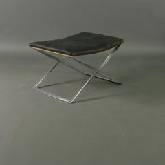 Poul Kjaerholm for E Kold Christensen, Early PK91 Folding Stool, with cushion
