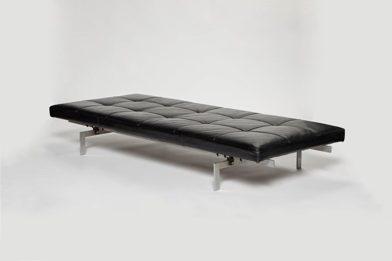Poul Kjærholm for E. Kold Christensen Early Year PK-80 Daybed, Double Signed In Good Condition For Sale In Los Angeles, CA