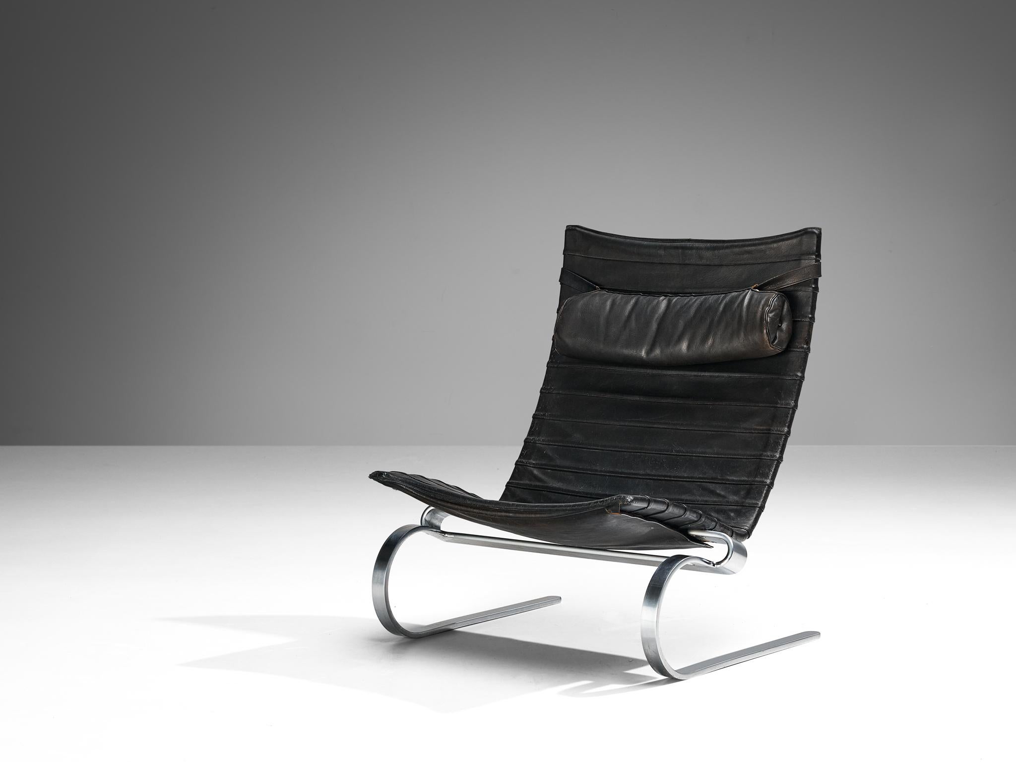 Scandinavian Modern Poul Kjærholm for E. Kold Christensen Pair of 'PK20' Lounge Chairs in Leather For Sale