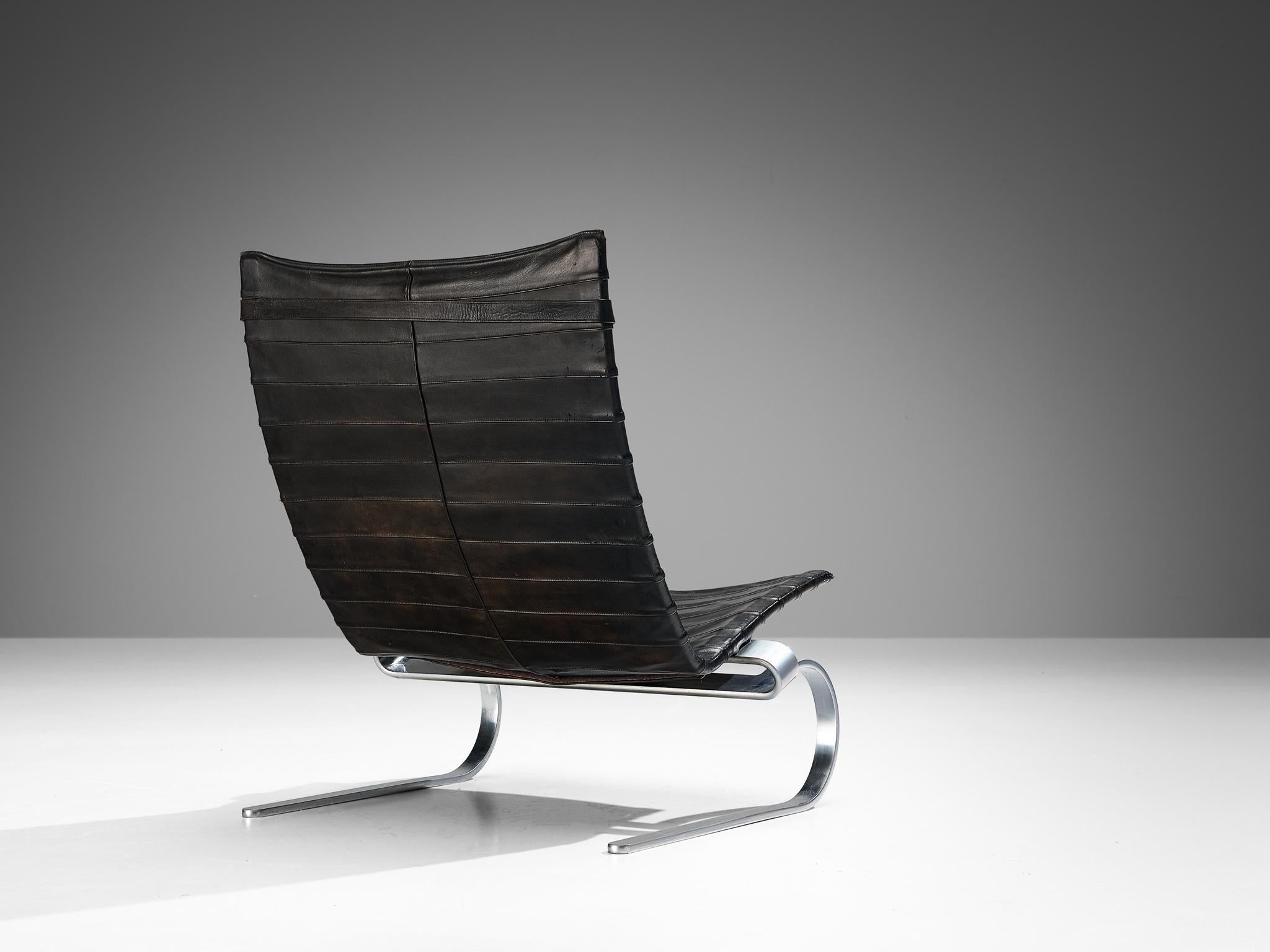Poul Kjærholm for E. Kold Christensen Pair of 'PK20' Lounge Chairs in Leather For Sale 2