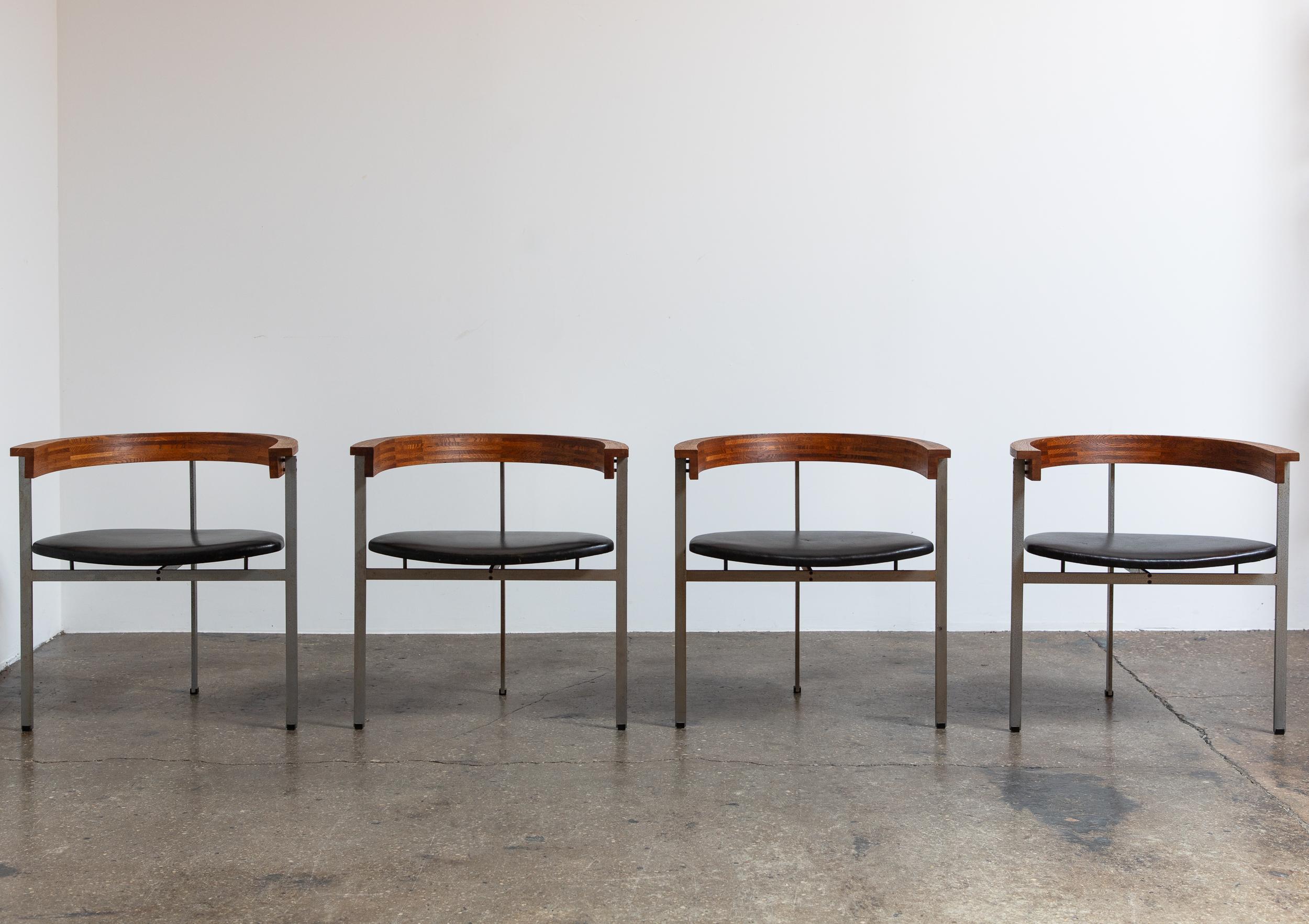 Scandinavian Modern Poul Kjærholm for E. Kold Christensen PK 11 Armchairs in Original Black Leather For Sale