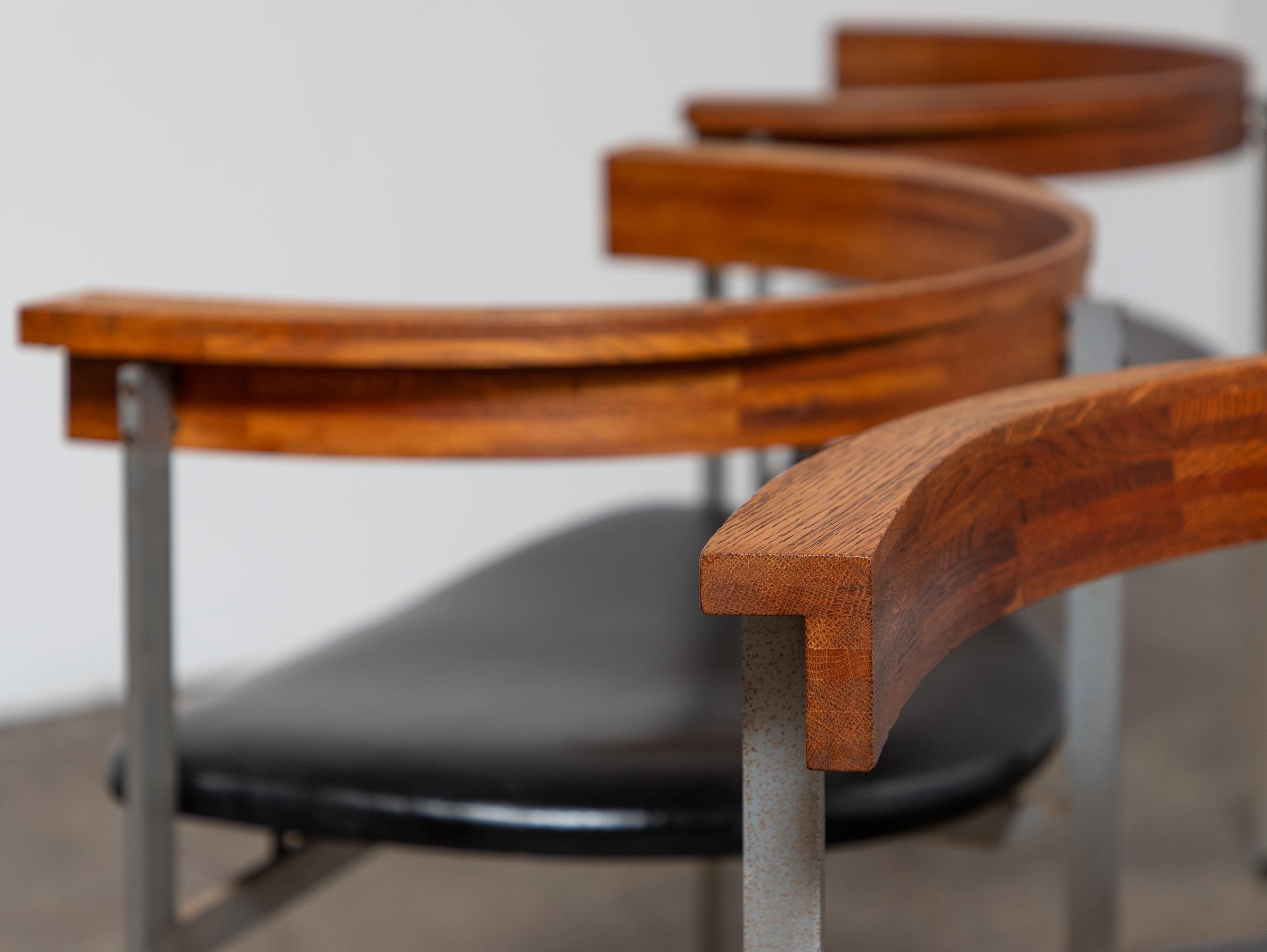 Mid-20th Century Poul Kjærholm for E. Kold Christensen PK 11 Armchairs in Original Black Leather For Sale