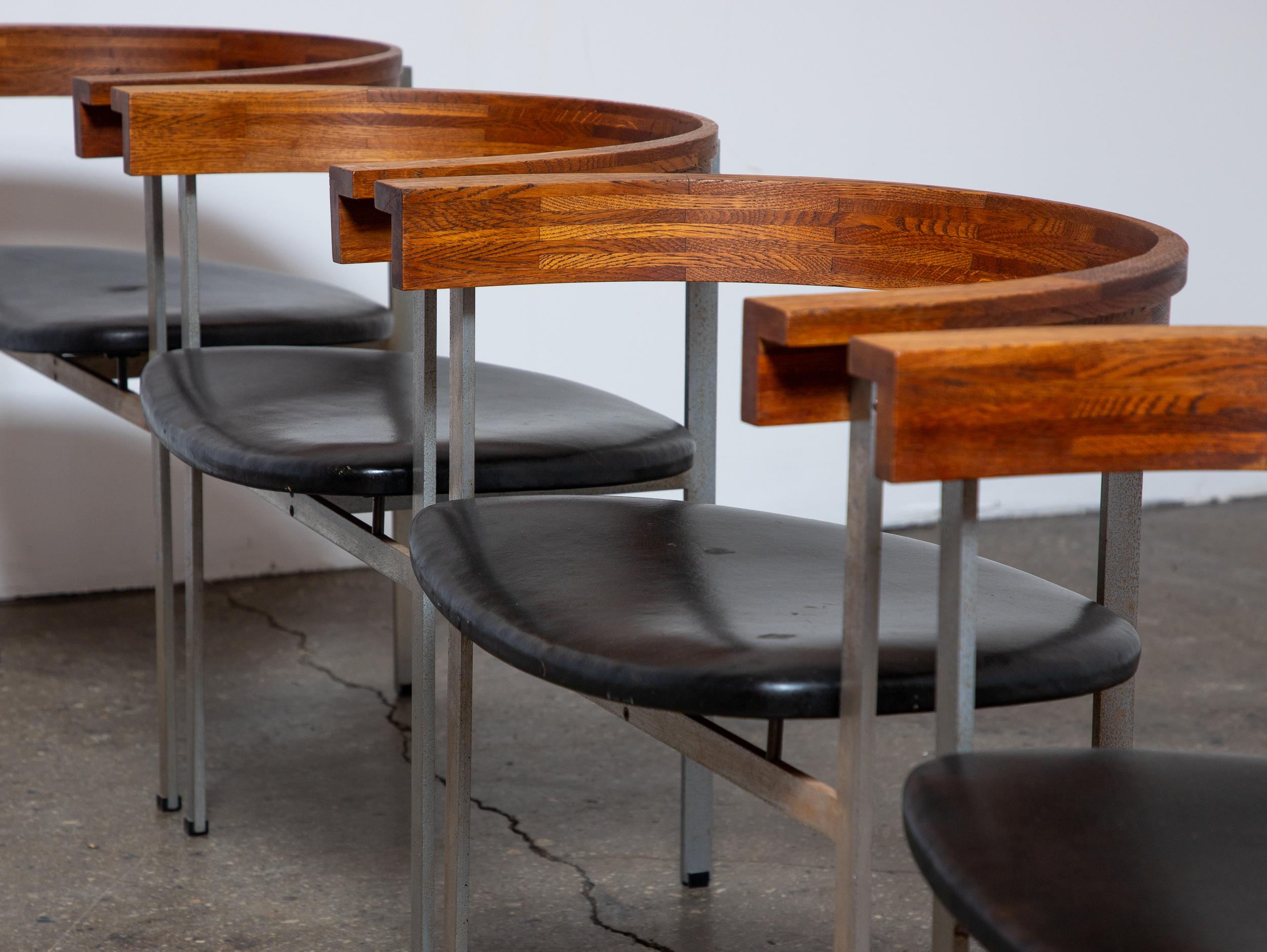 Poul Kjærholm for E. Kold Christensen PK 11 Armchairs in Original Black Leather For Sale 2