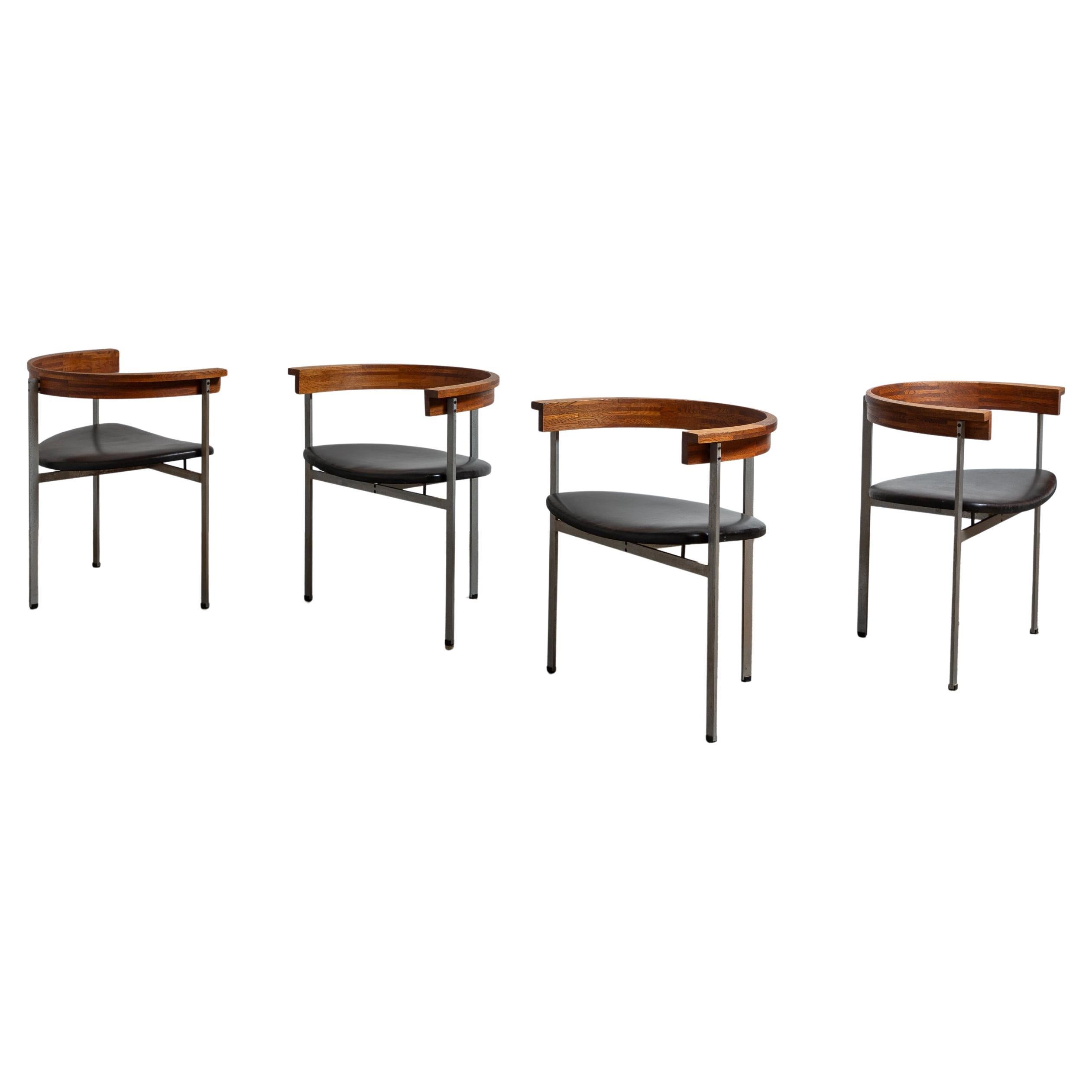 Poul Kjærholm for E. Kold Christensen PK 11 Armchairs in Original Black Leather