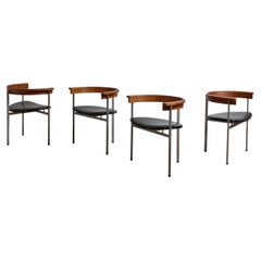 Poul Kjærholm for E. Kold Christensen PK 11 Armchairs in Original Black Leather